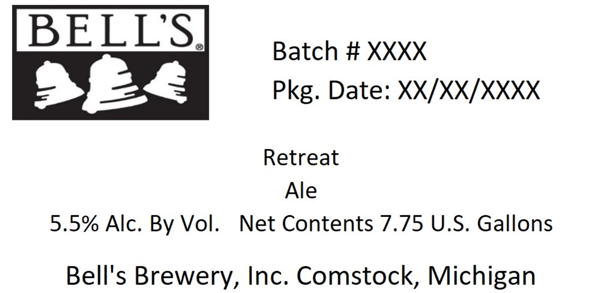 Retreat Ale by Bell's Brewery - beer label