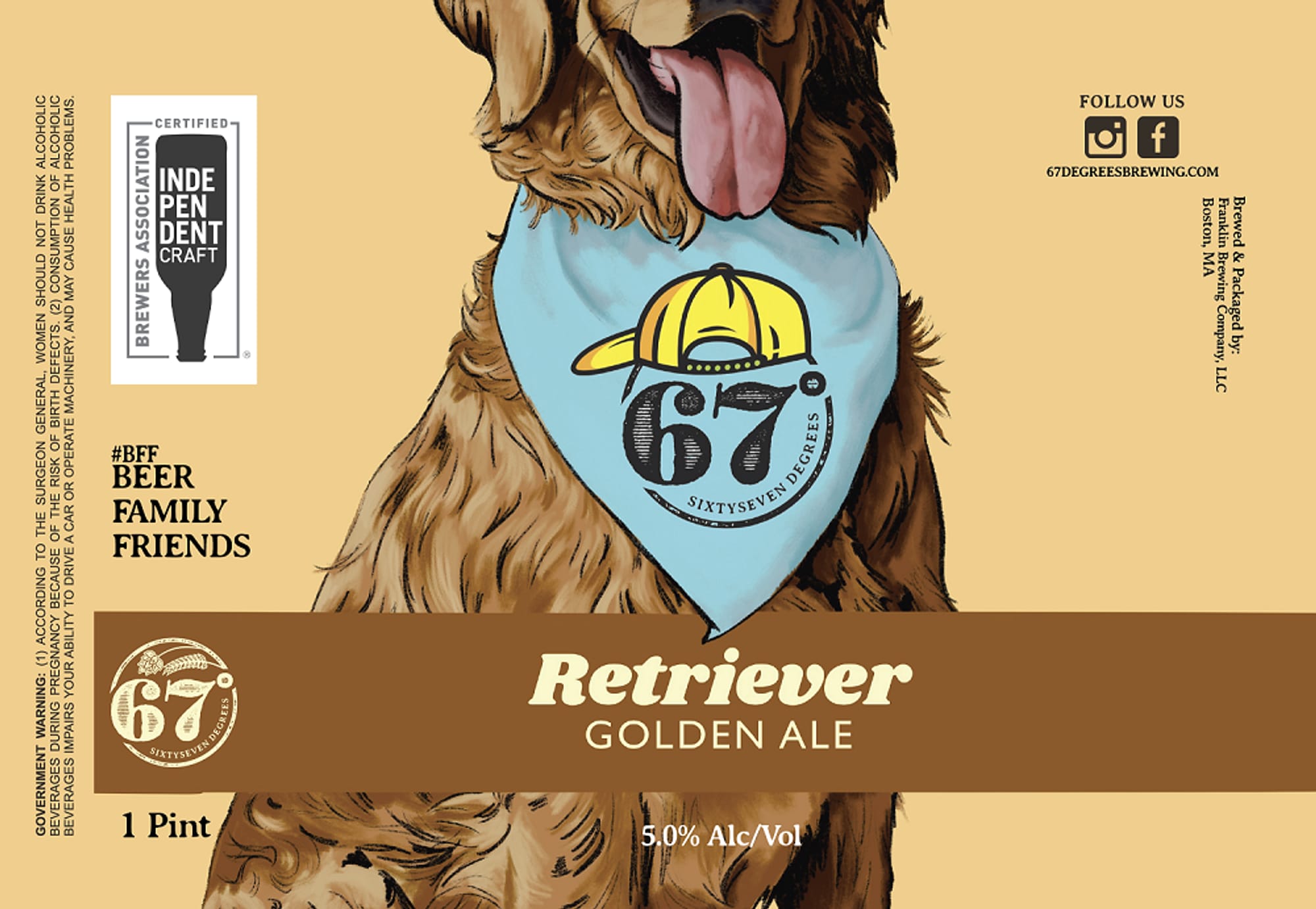 Retriever Golden Ale by Sixty Seven Degrees Brewing Company - beer label
