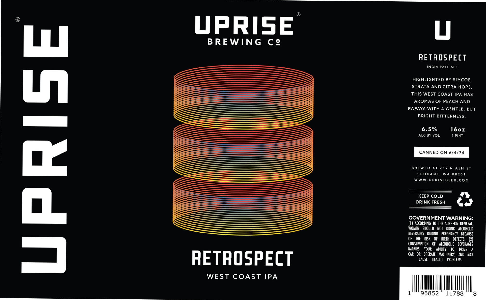 Retrospect by Uprise Brewing Co. - beer label