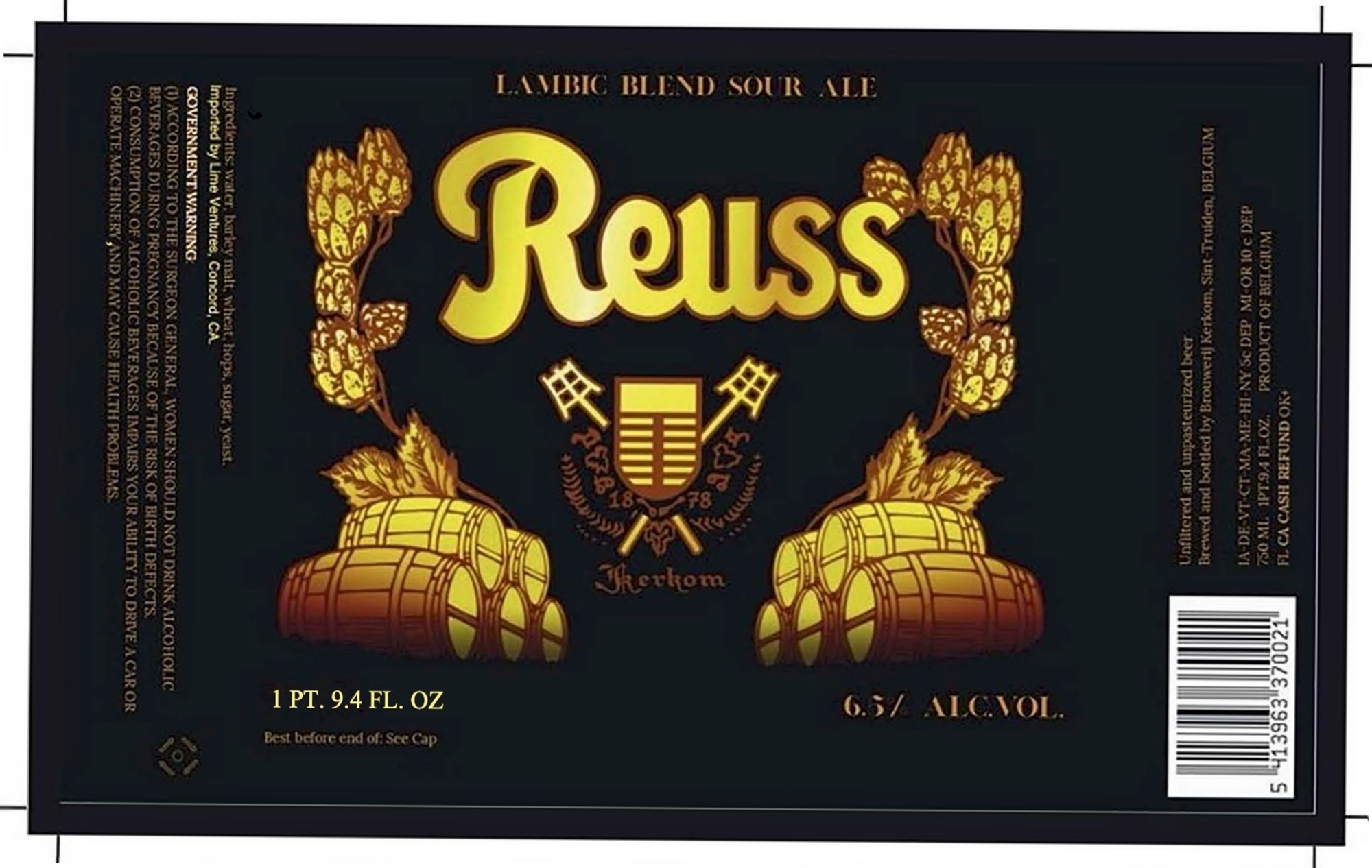 Reuss by Brouwerij Lindemans - beer label