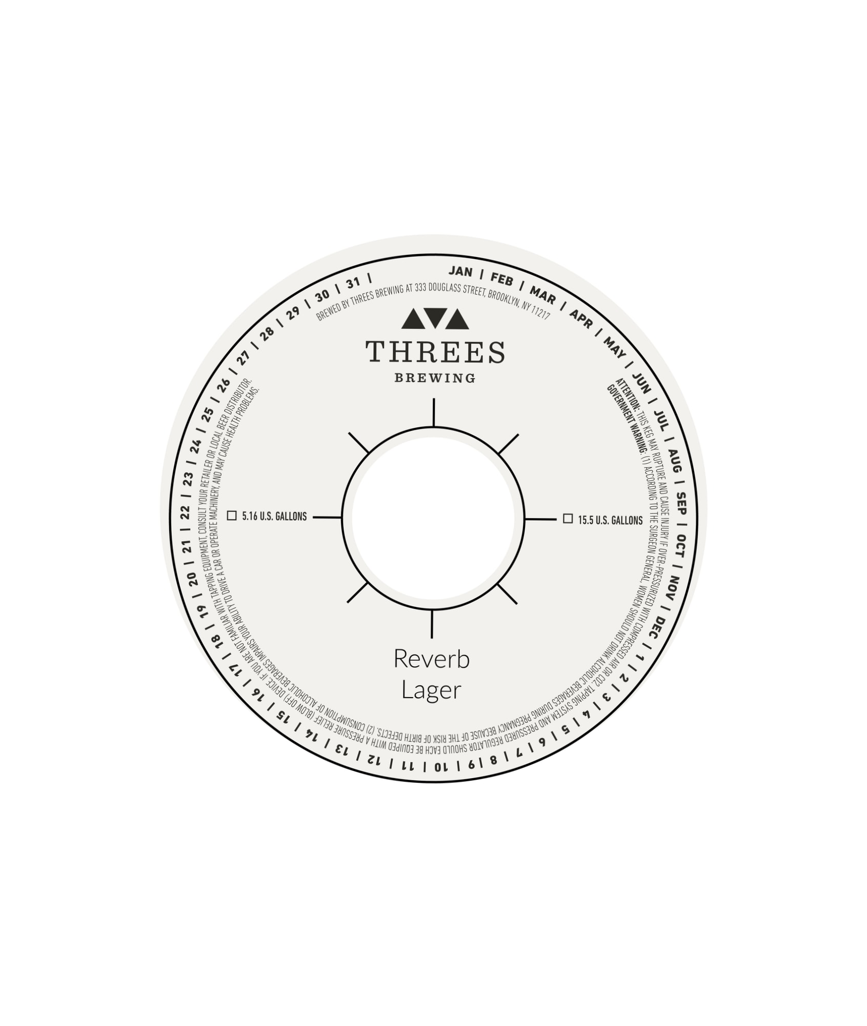 Reverb Lager by Threea Brewing - beer label