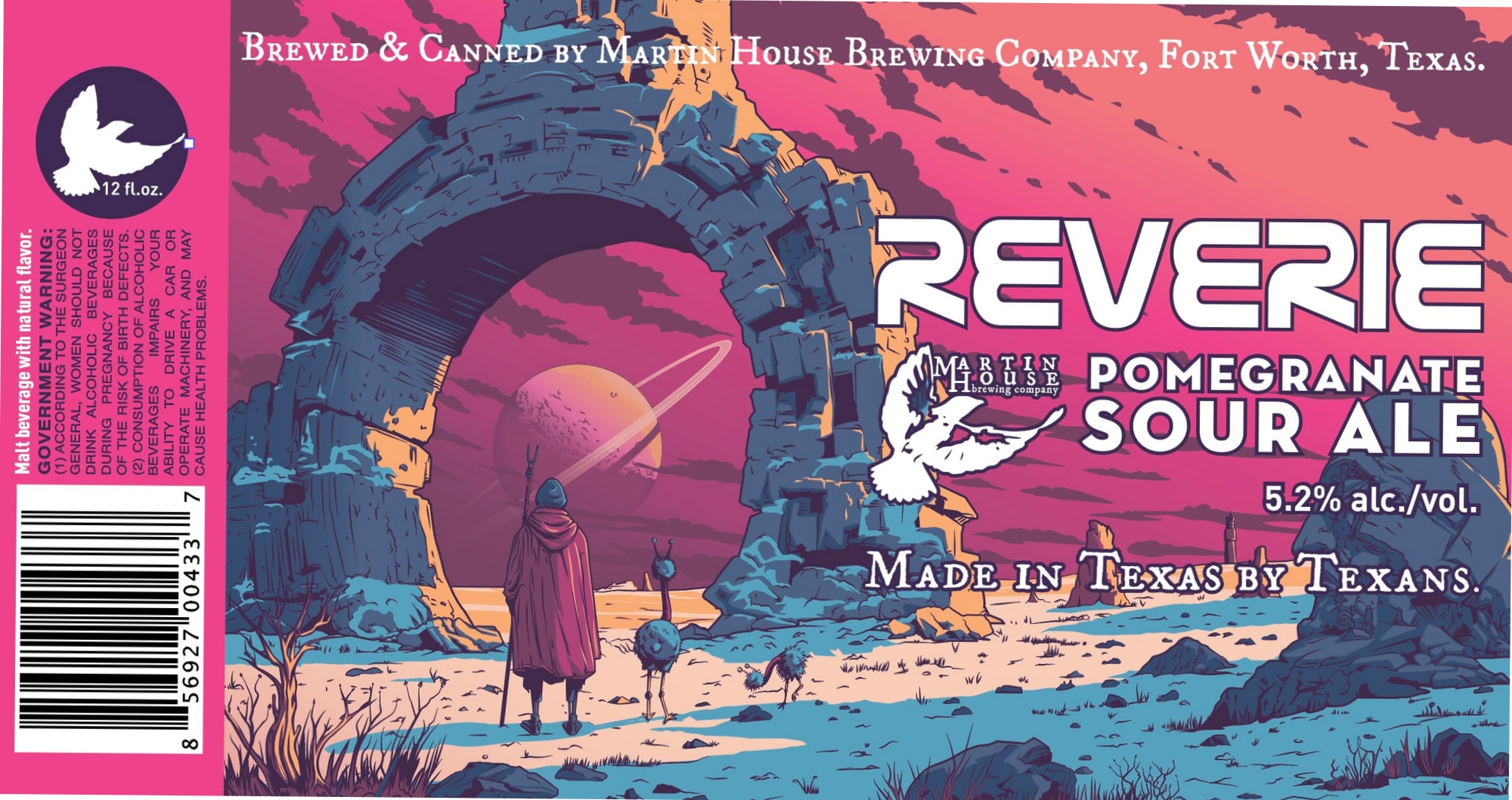 Reverie Pomegranate Sour Ale by Martin House Brewing Company - beer label