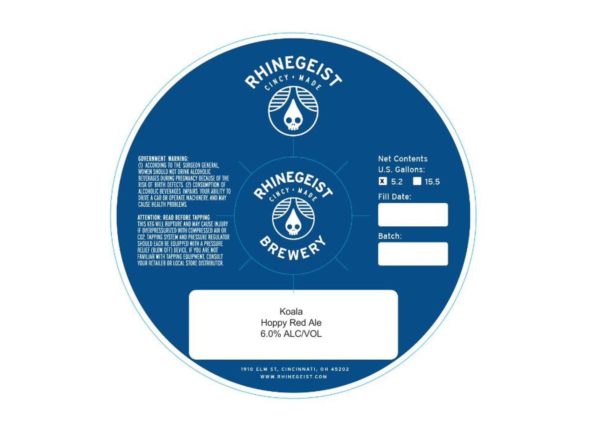 Koala Hoppy Red Ale by Rhinegeist Brewery - beer label