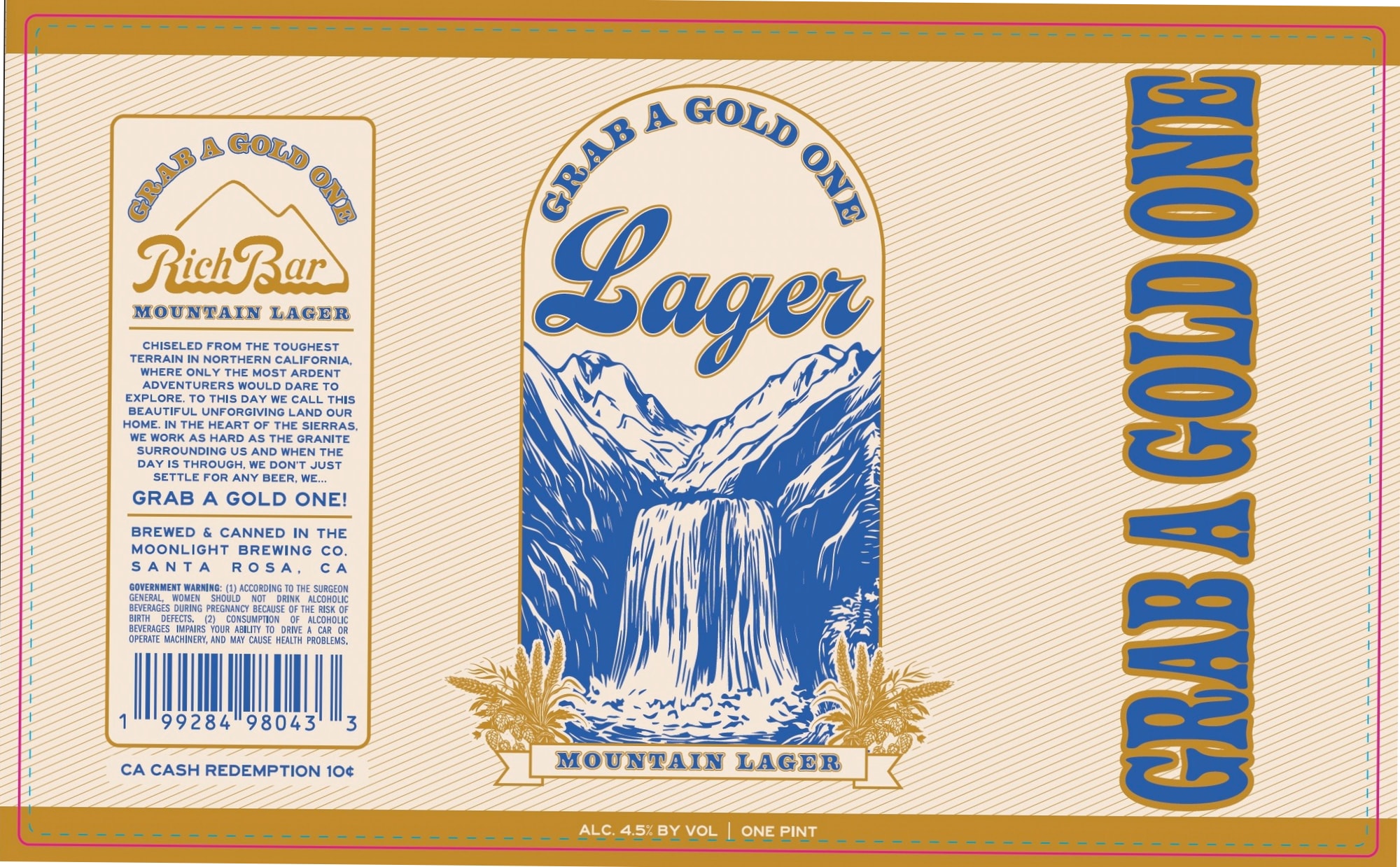 Rich Bar Mountain Lager by Moonlight Brewing Co. - beer label