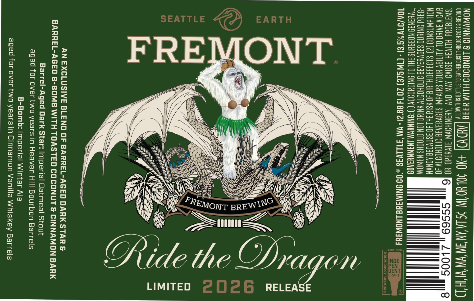 Ride the Dragon by Fremont Brewing - beer label