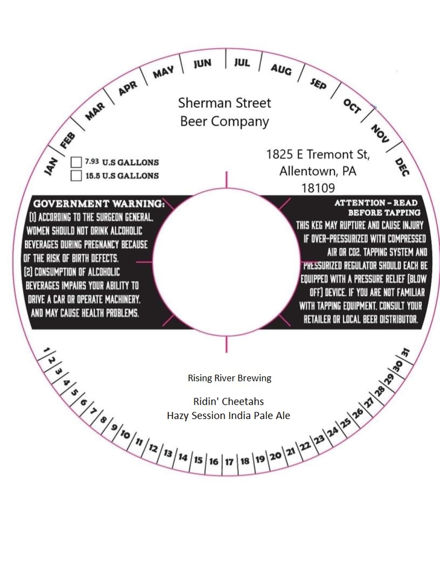 Ridin’ Cheetahs by Sherman Street Beer Company - beer label