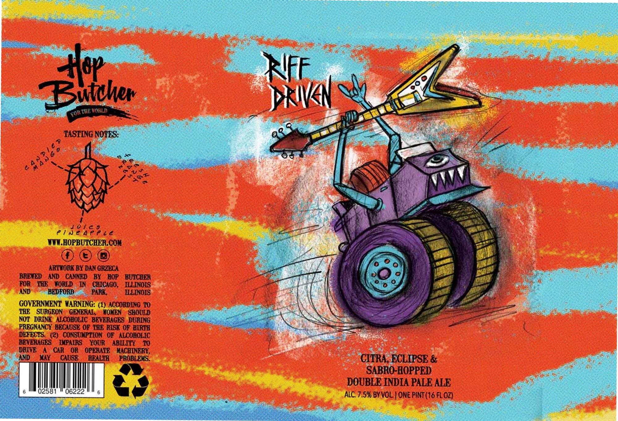 Riff Driven by Hop Butcher For The World - beer label