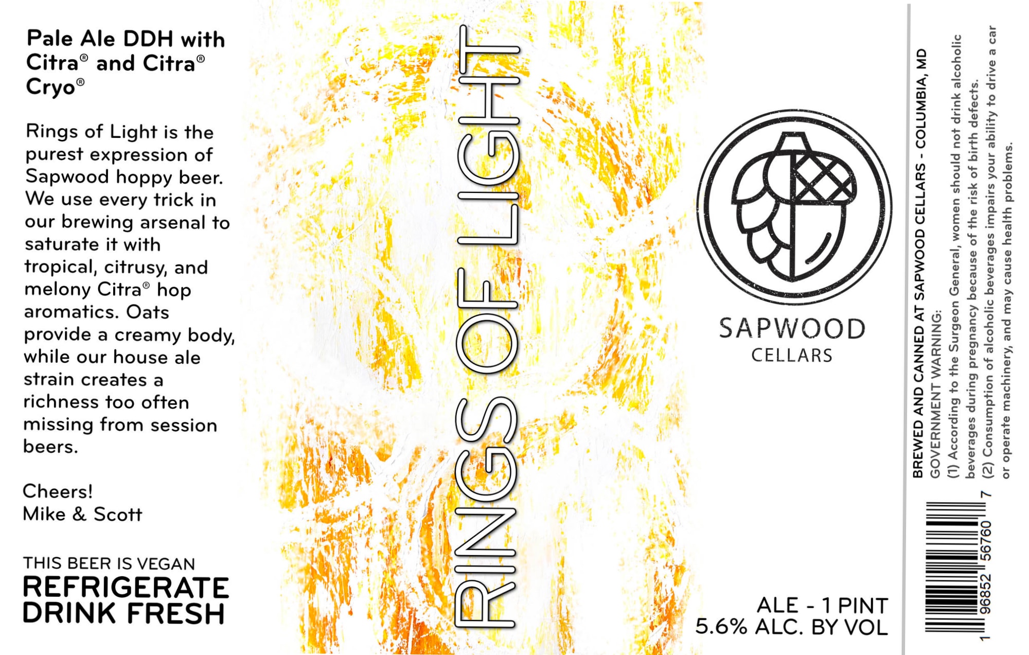 Rings of Light by Sapwood Cellars - beer label