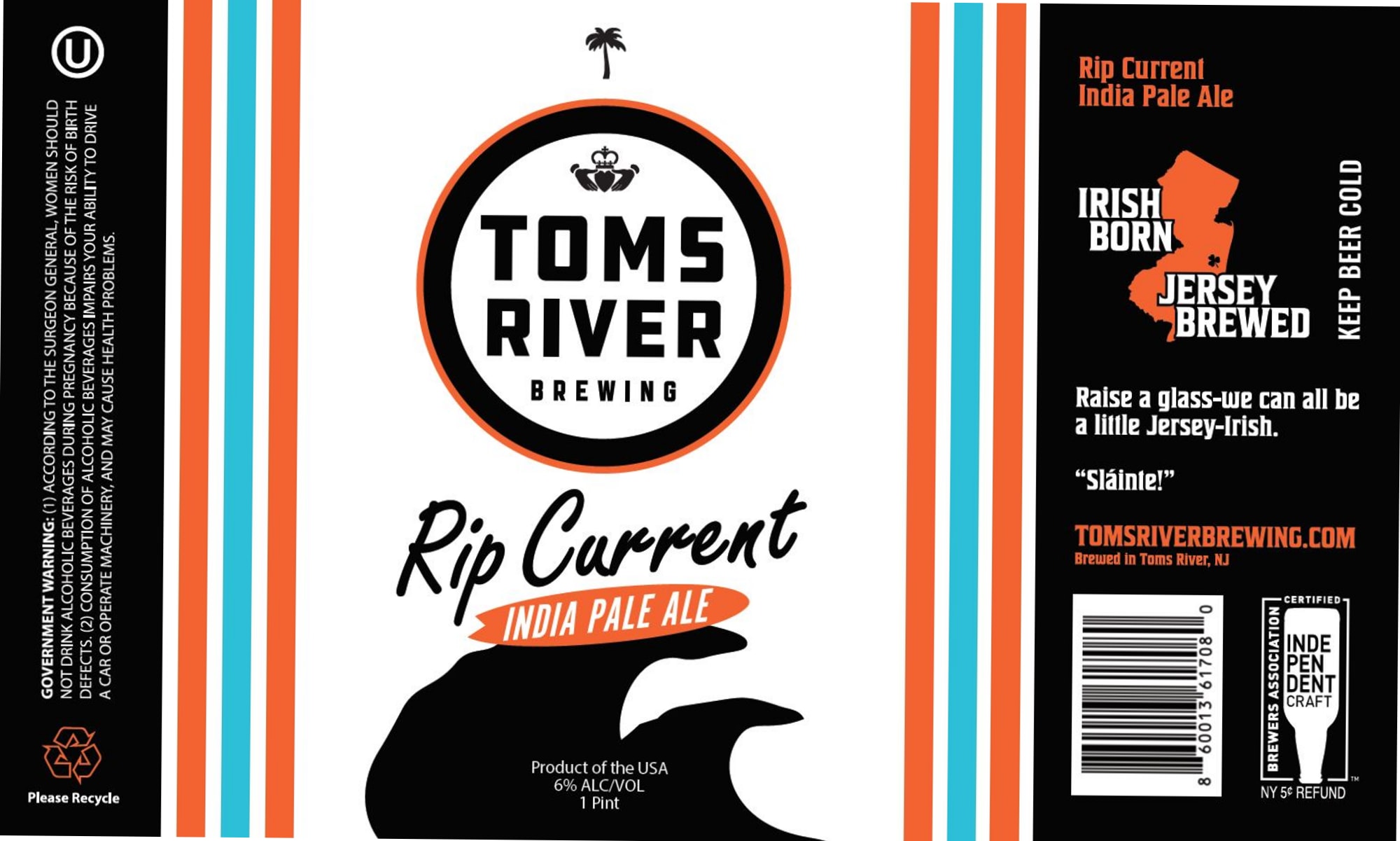 Rip Current by Toms River Brewing - beer label