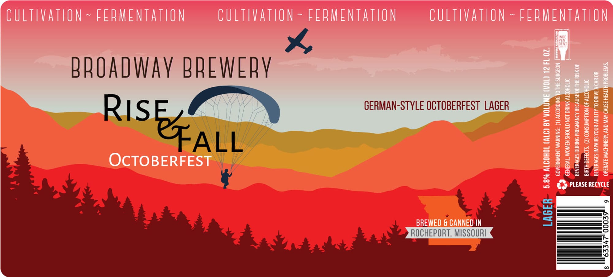Rise & Fall Oktoberfest by Broadway Brewery - beer label