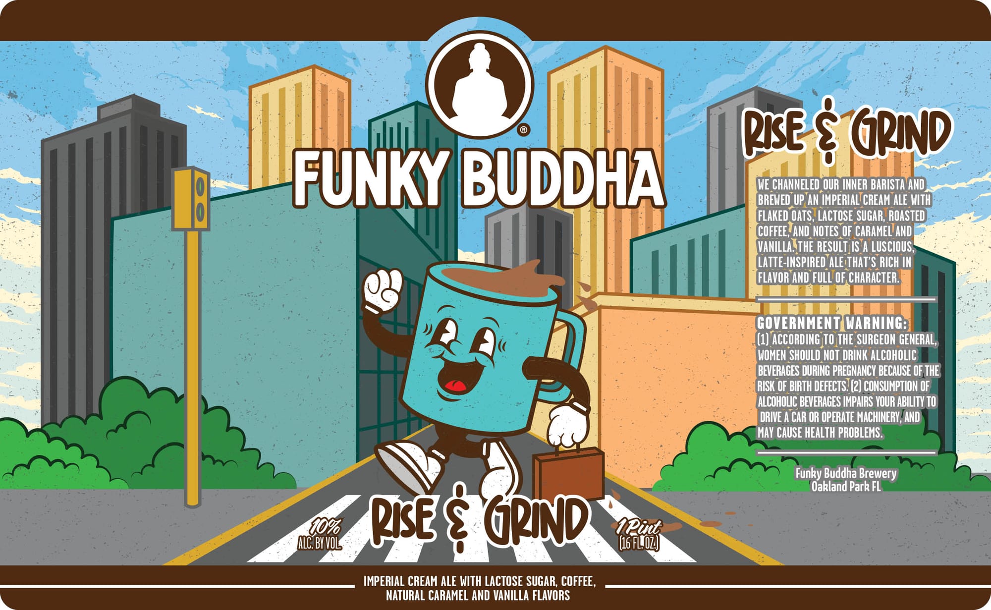 Rise & Grind by Funky Buddha Brewery - beer label
