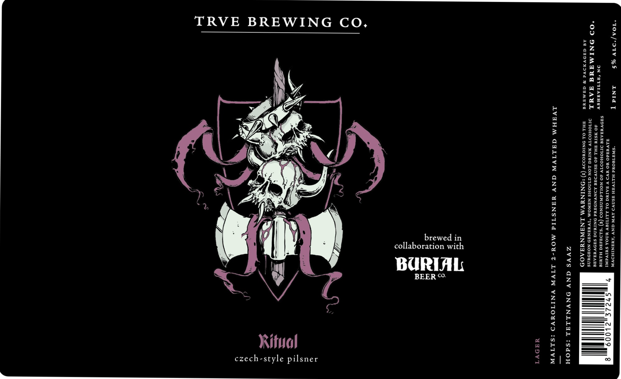 Ritual by Trve Brewing Co. - beer label