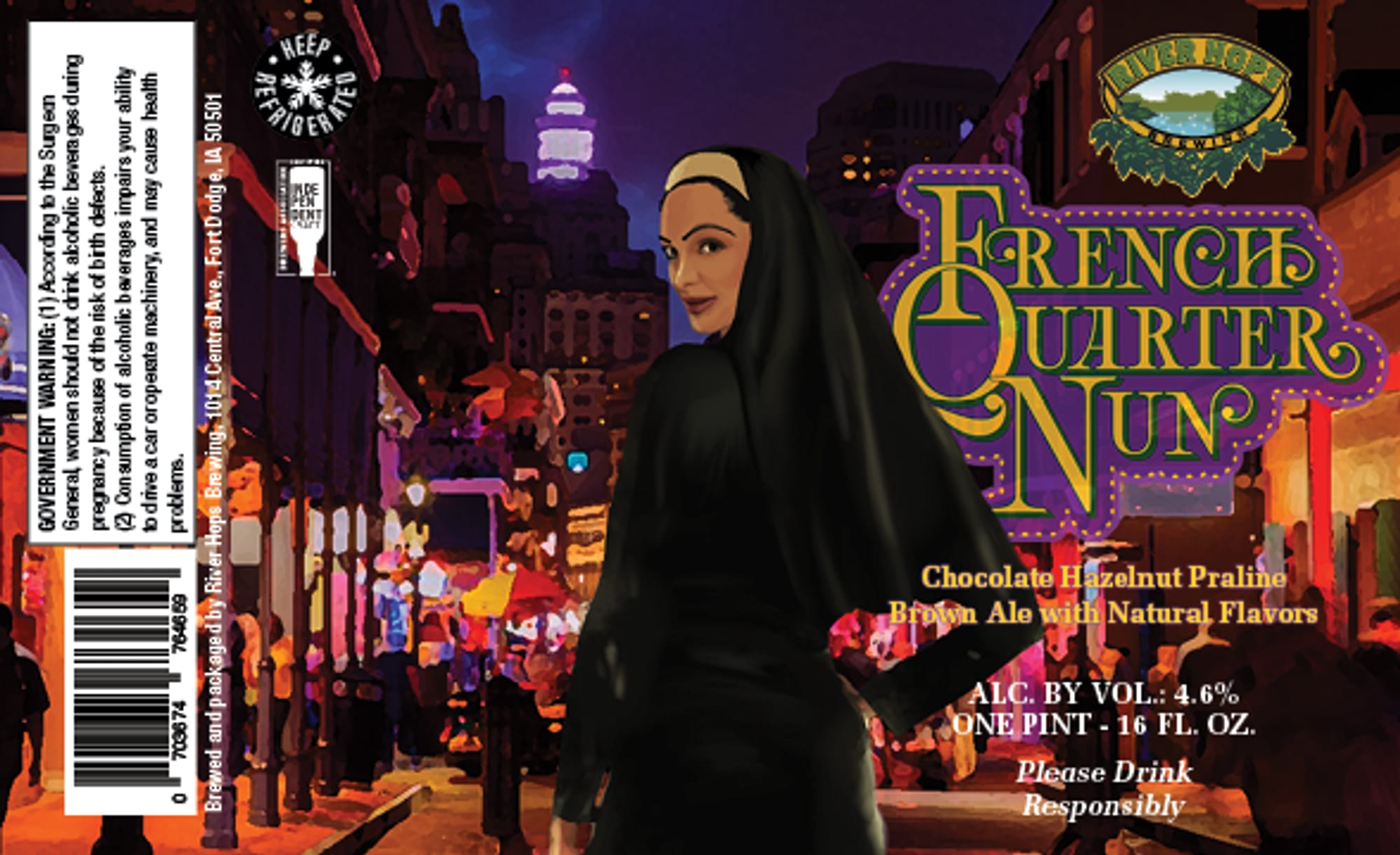 French Quarter Nun by River Hops Brewing - beer label