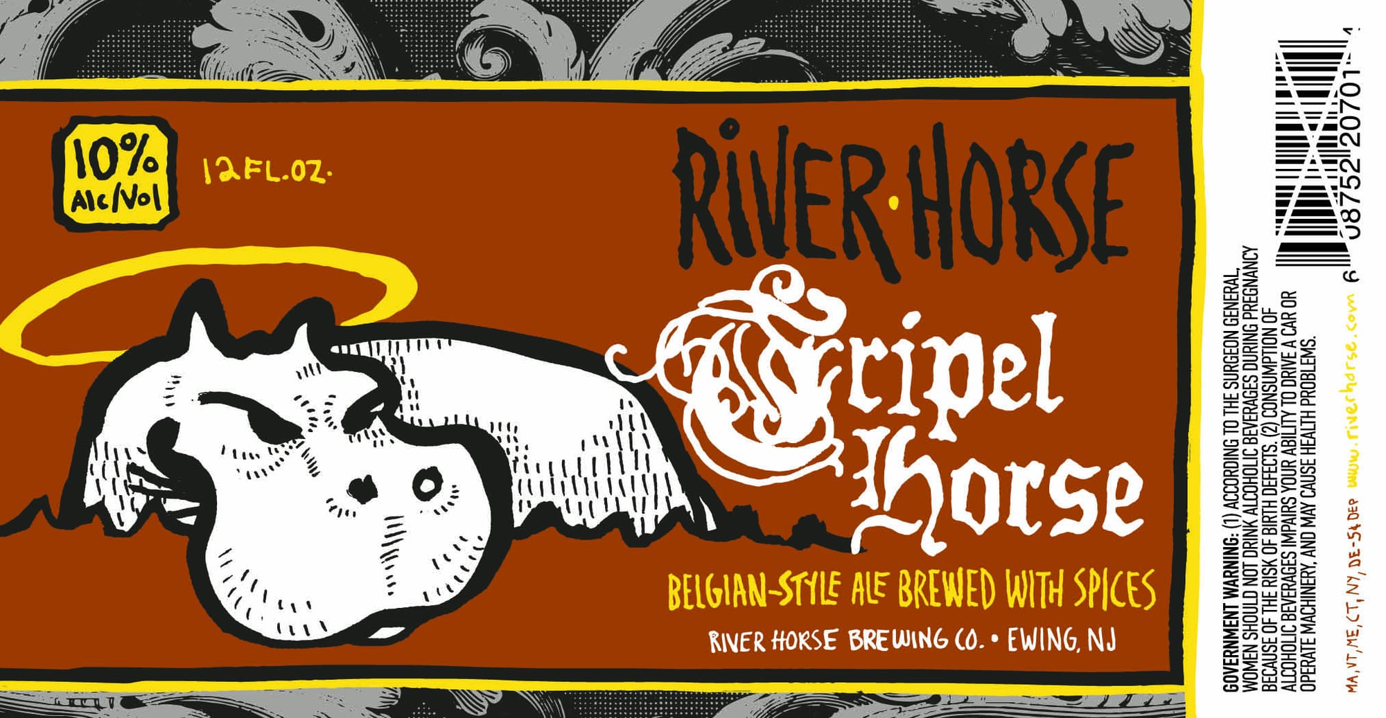 Tripel Horse by River Horse Brewing Co. - beer label