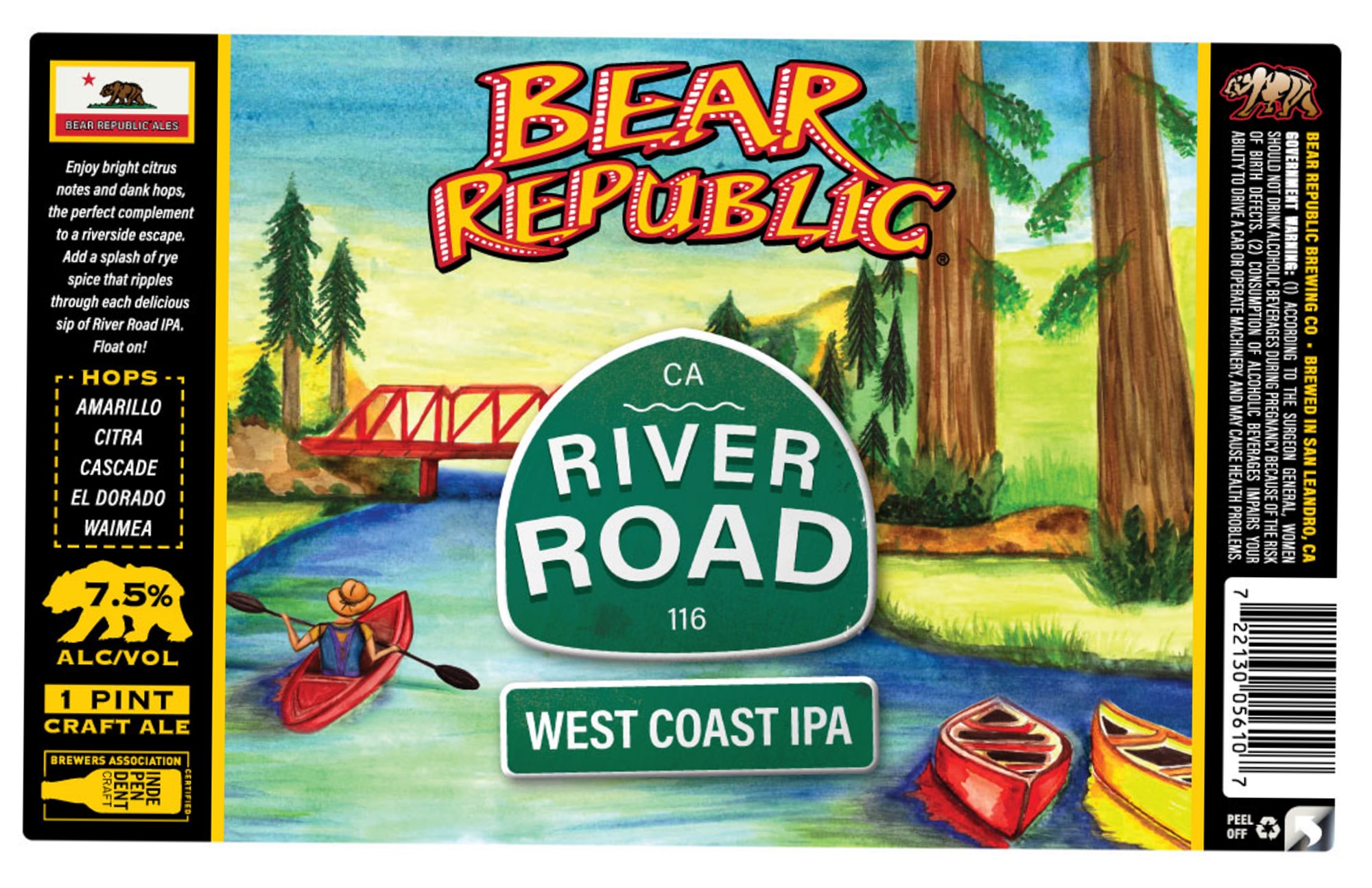 River Road by Bear Republic Brewing Co. - beer label
