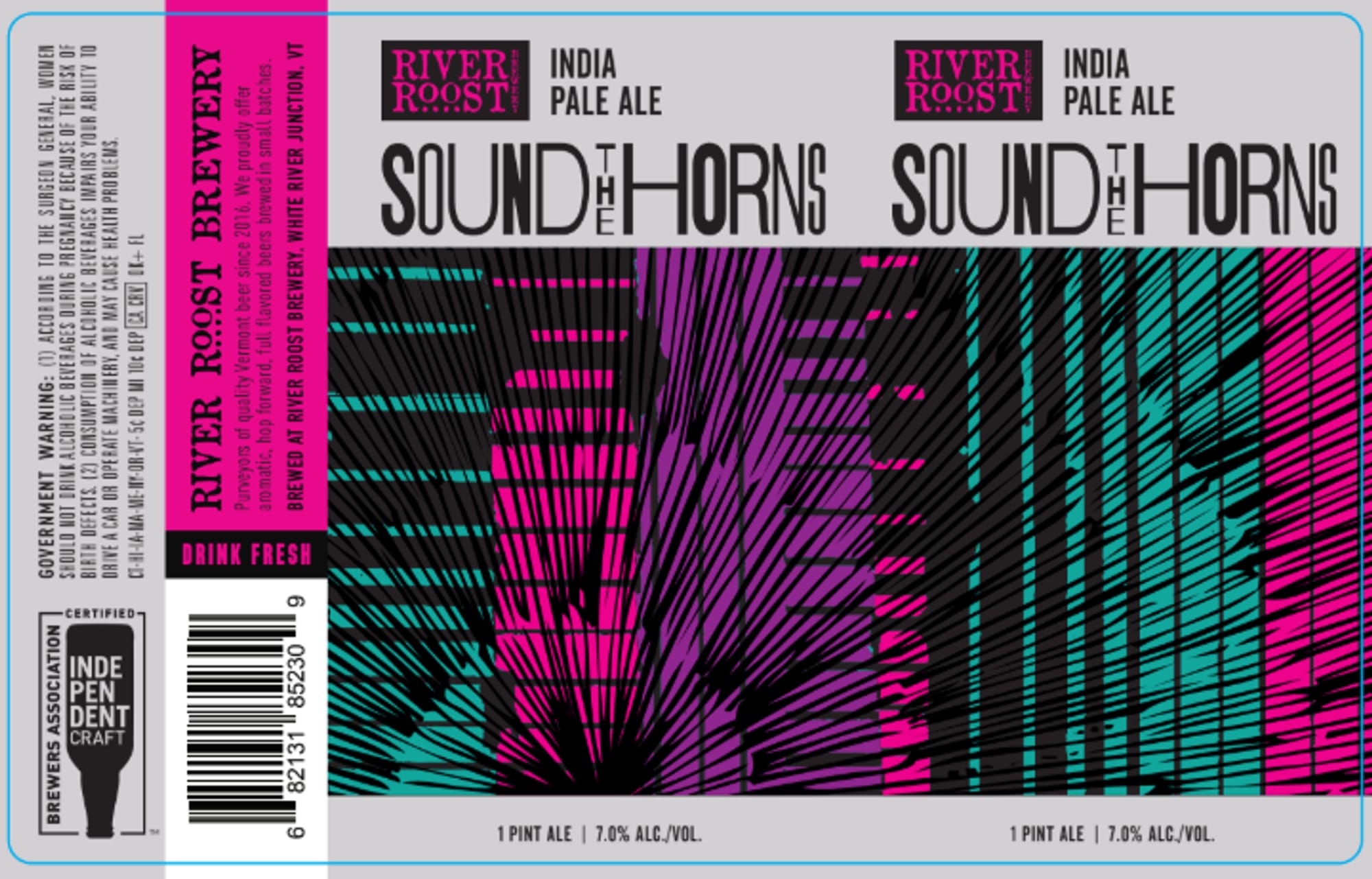 Sound the Horns by River Roost Brewery - beer label