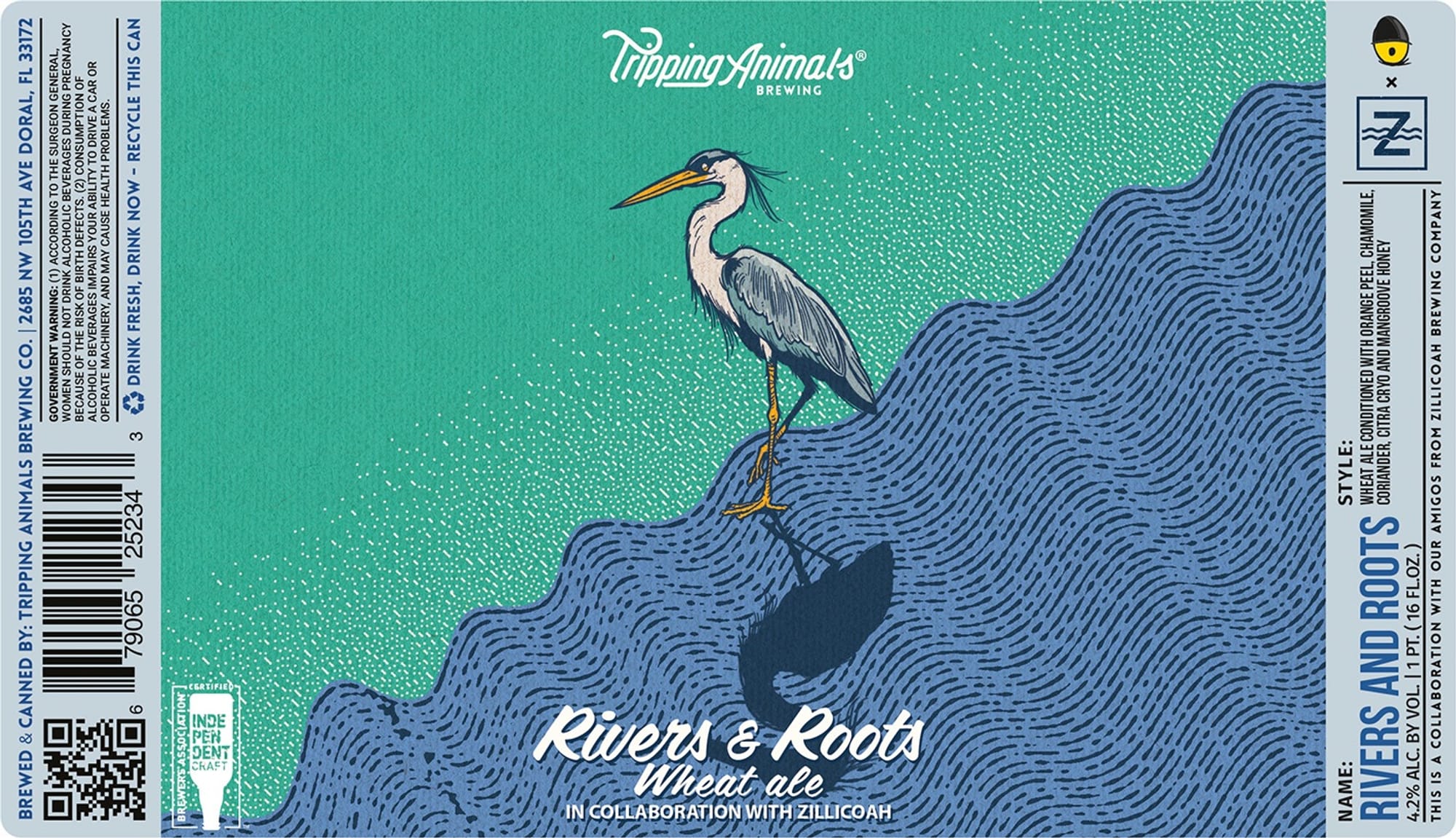 Rivers & Roots by Tripping Animals Brewing - beer label