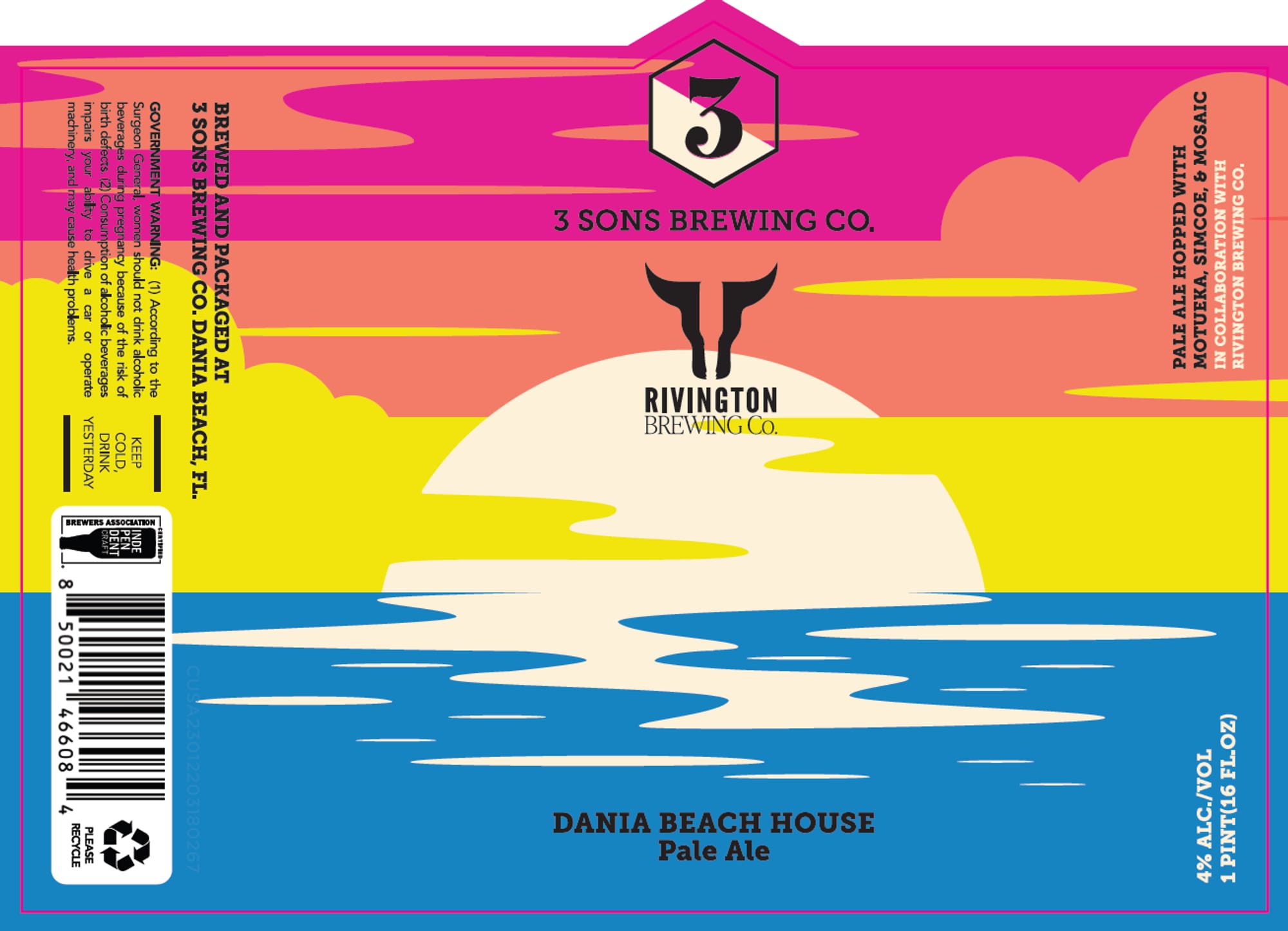 Rivington by 3 Sons Brewing Co. - beer label