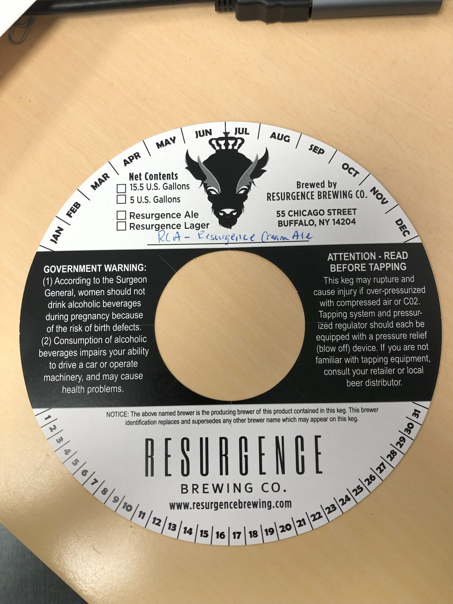 RLA – Resurgence Cream Ale by Resurgence Brewing Co. - beer label