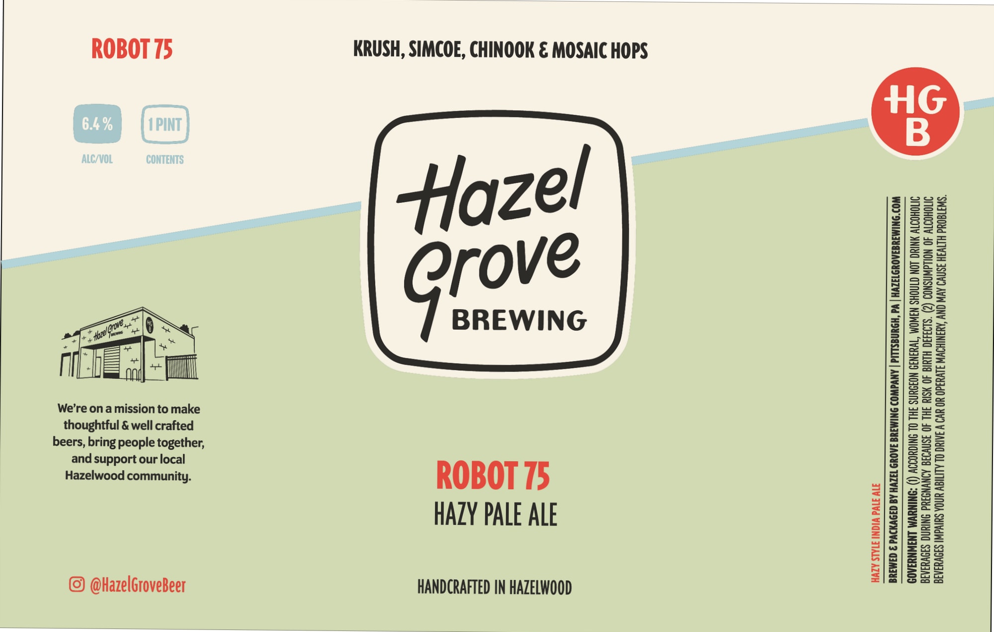 Robot 75 by Hazel Grove Brewing - beer label