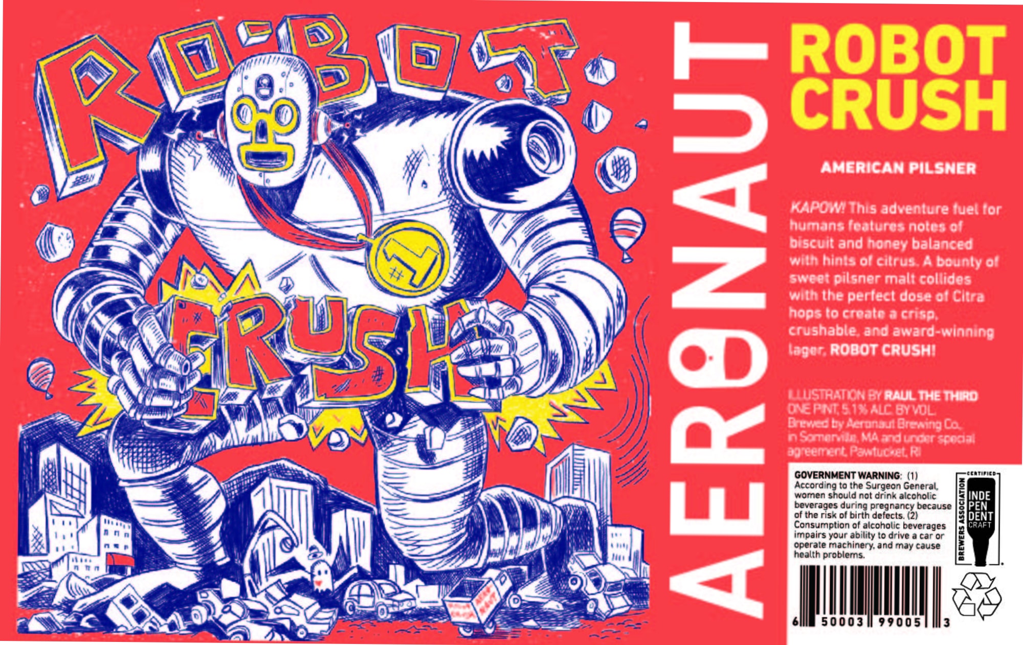 Robot Crush by Aeronaut Brewing Co. - beer label