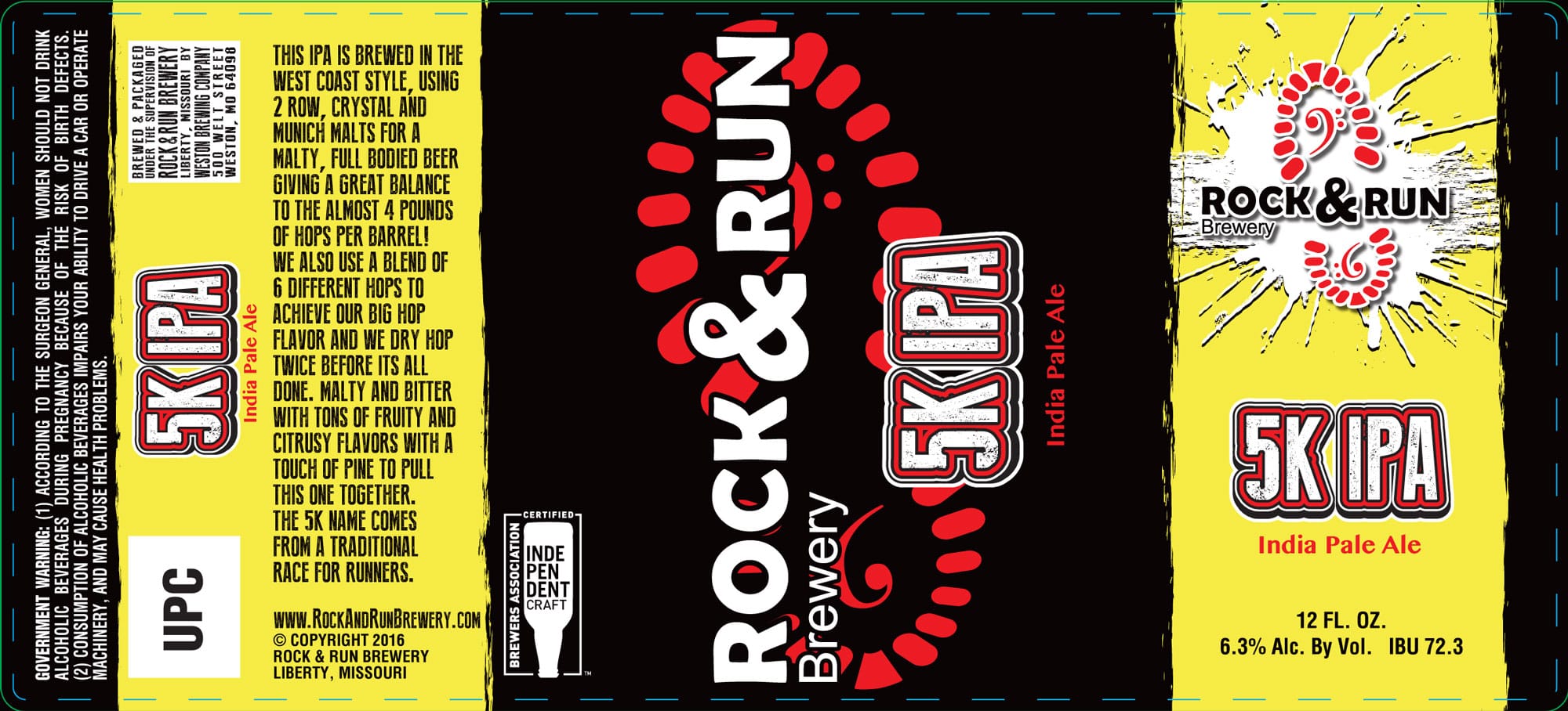 5K IPA by Rock & Run Brewery - beer label