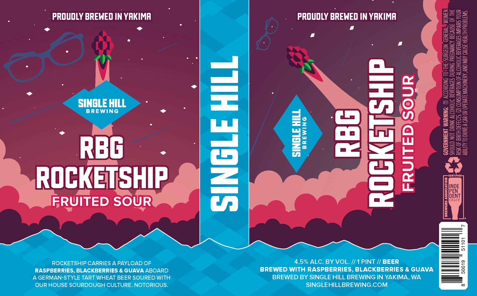Rocketship Fruited Sour by Single Hill Brewing - beer label