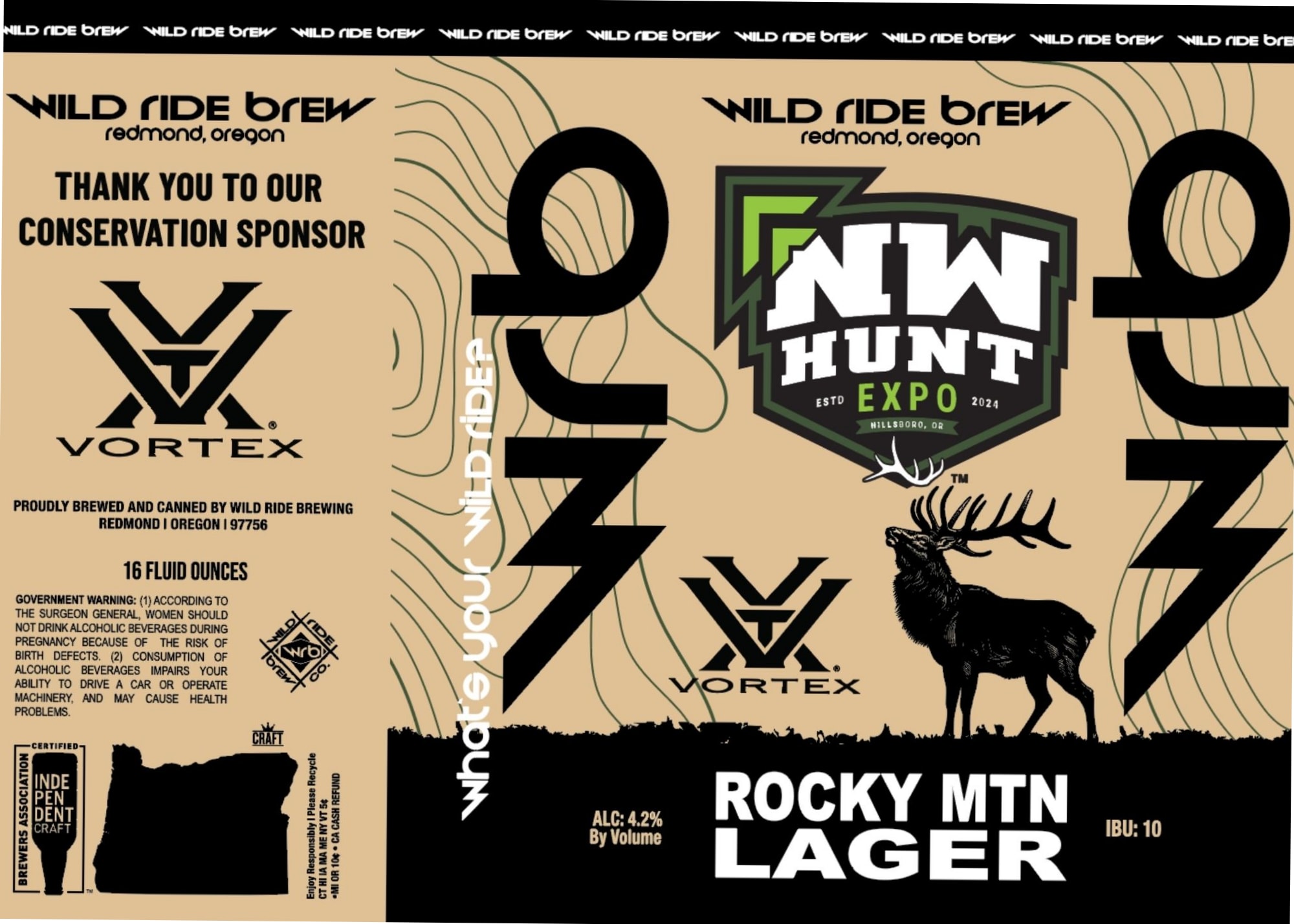 Rocky Mtn Lager by Wild Ride Brew - beer label