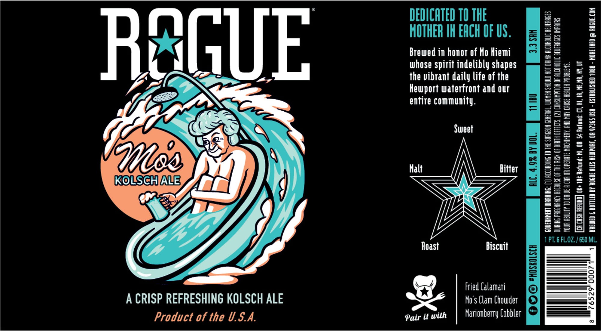 Mo’s Kolsch Ale by Rogue Ales & Spirits - beer label