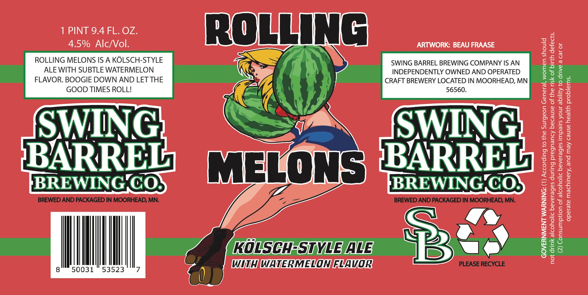 Rolling Melons by Swing Barrel Brewing Co. - beer label