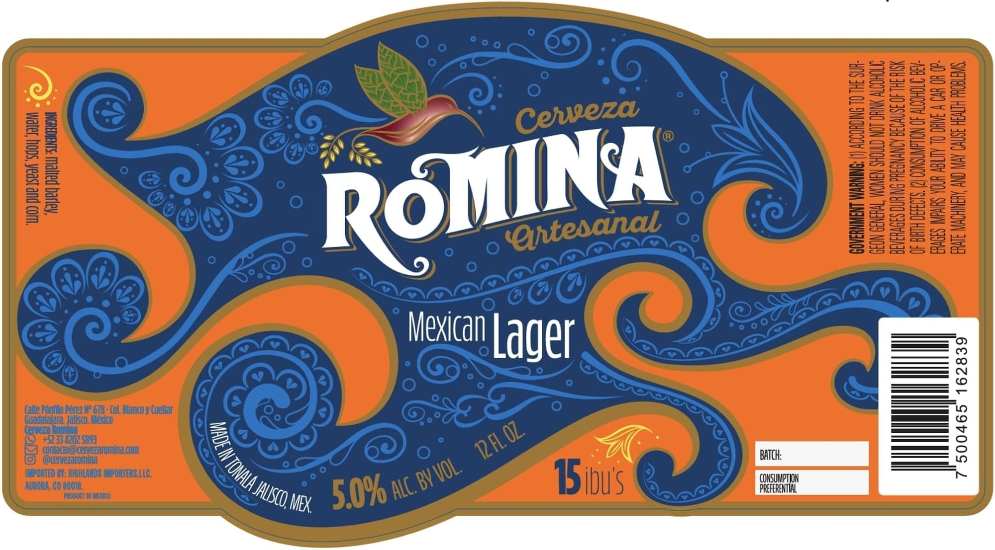 Romina Artesanal by Cerveza Romina - beer label