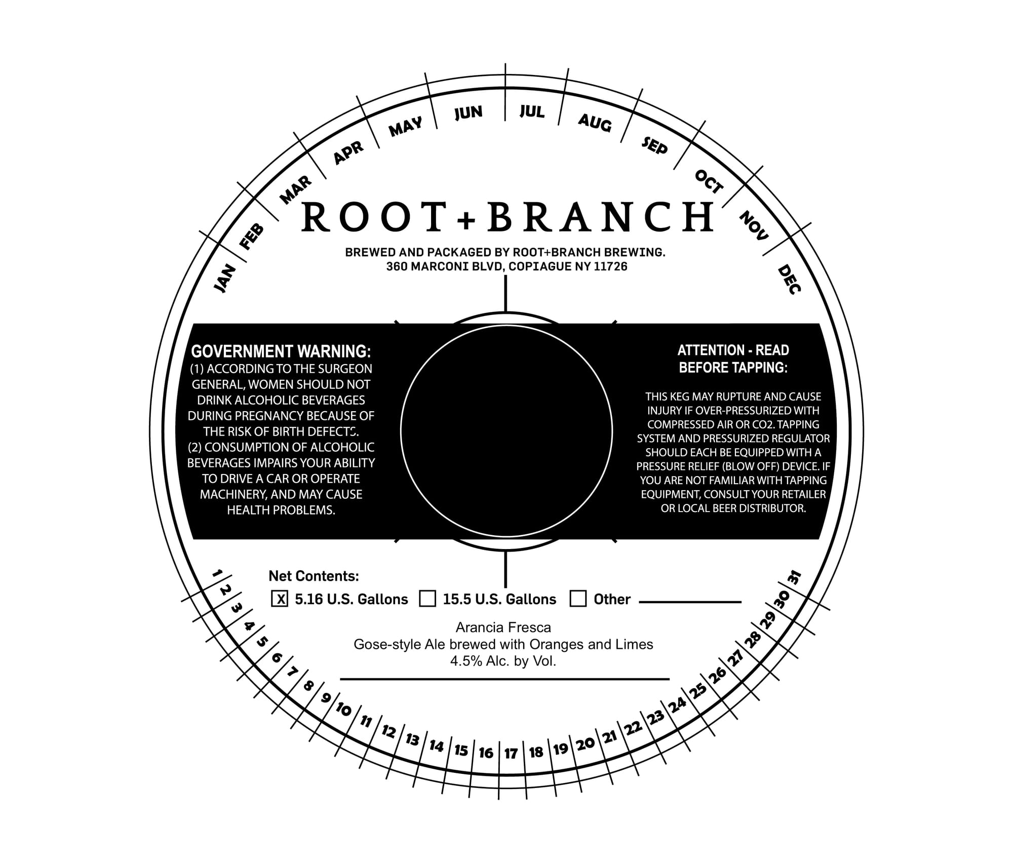 Arancia Fresca by Root + Branch Brewing - beer label