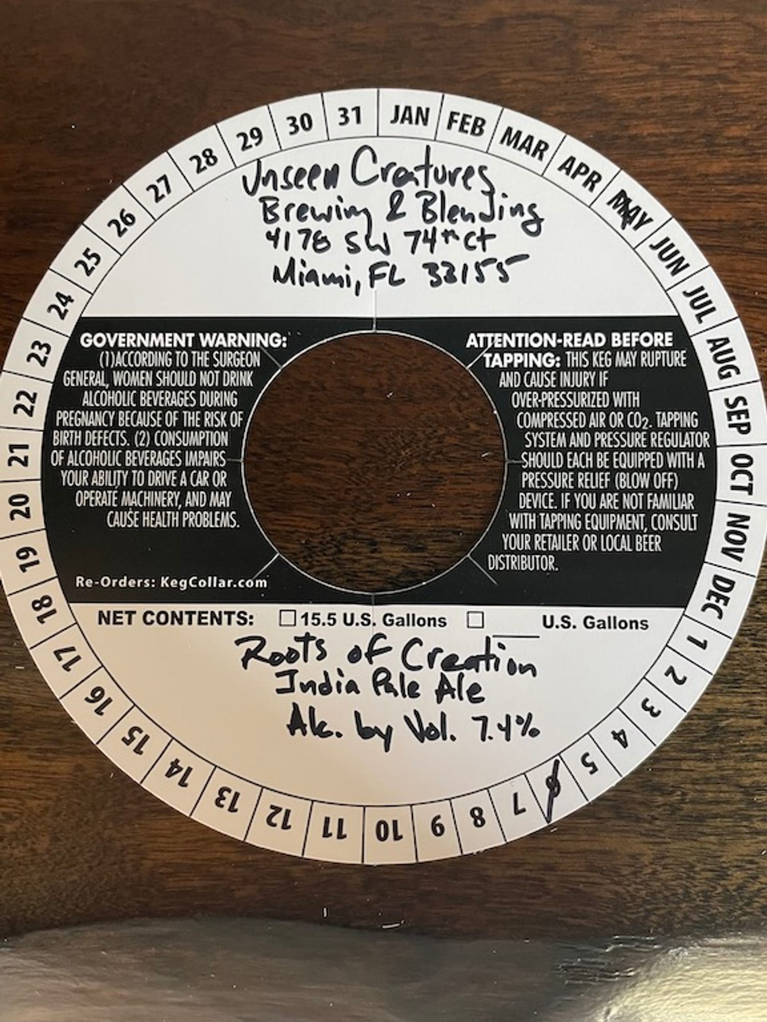 Roots of Creation by Unseen Creatures Brewing & Blending - beer label