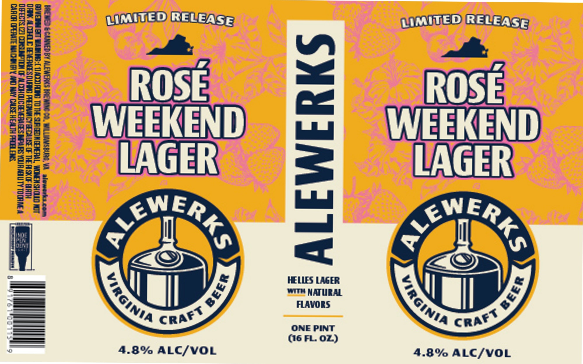 Rosé Weekend Lager by Alewerks Brewing Company - beer label