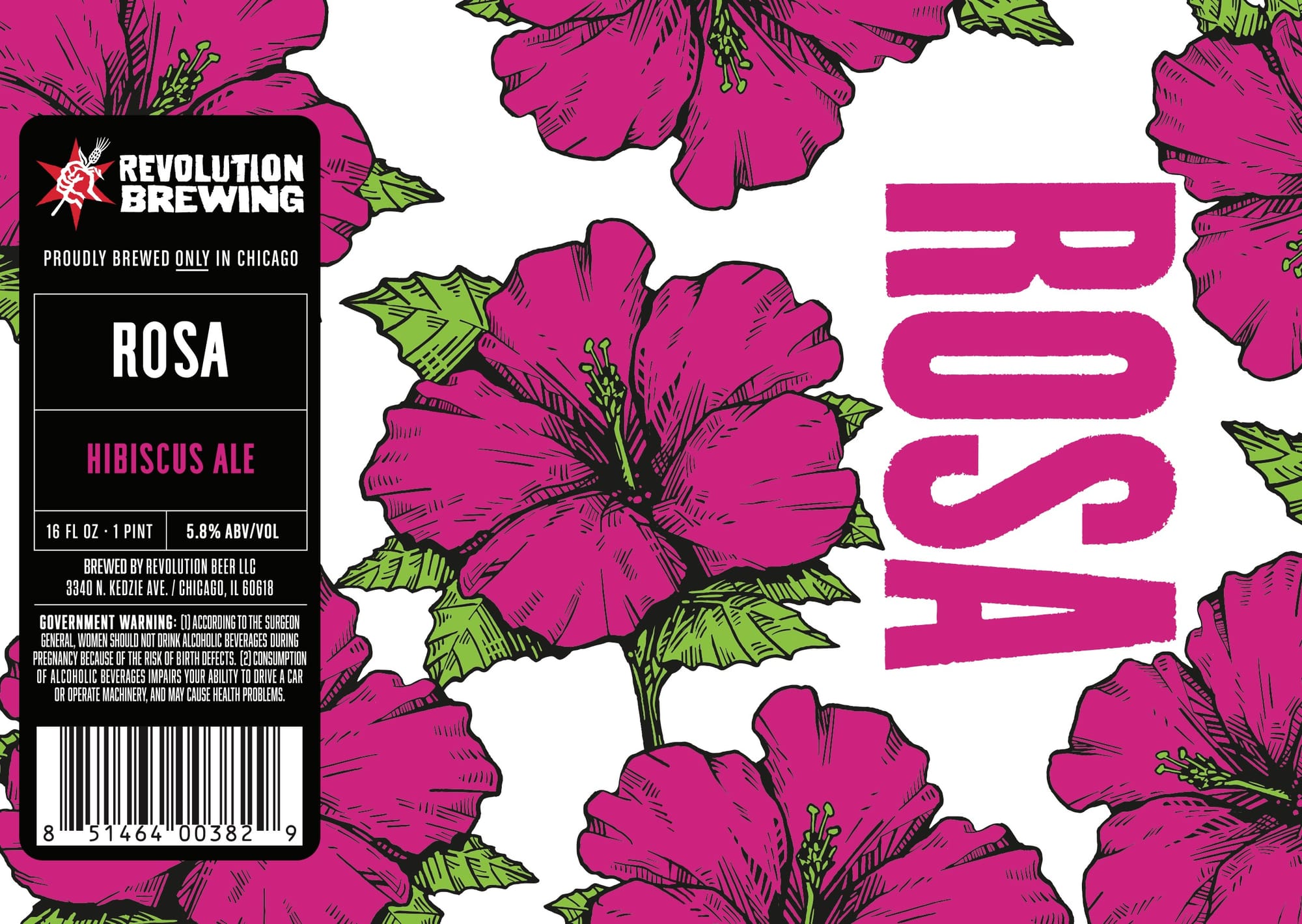 Rosa by Revolution Brewing - beer label