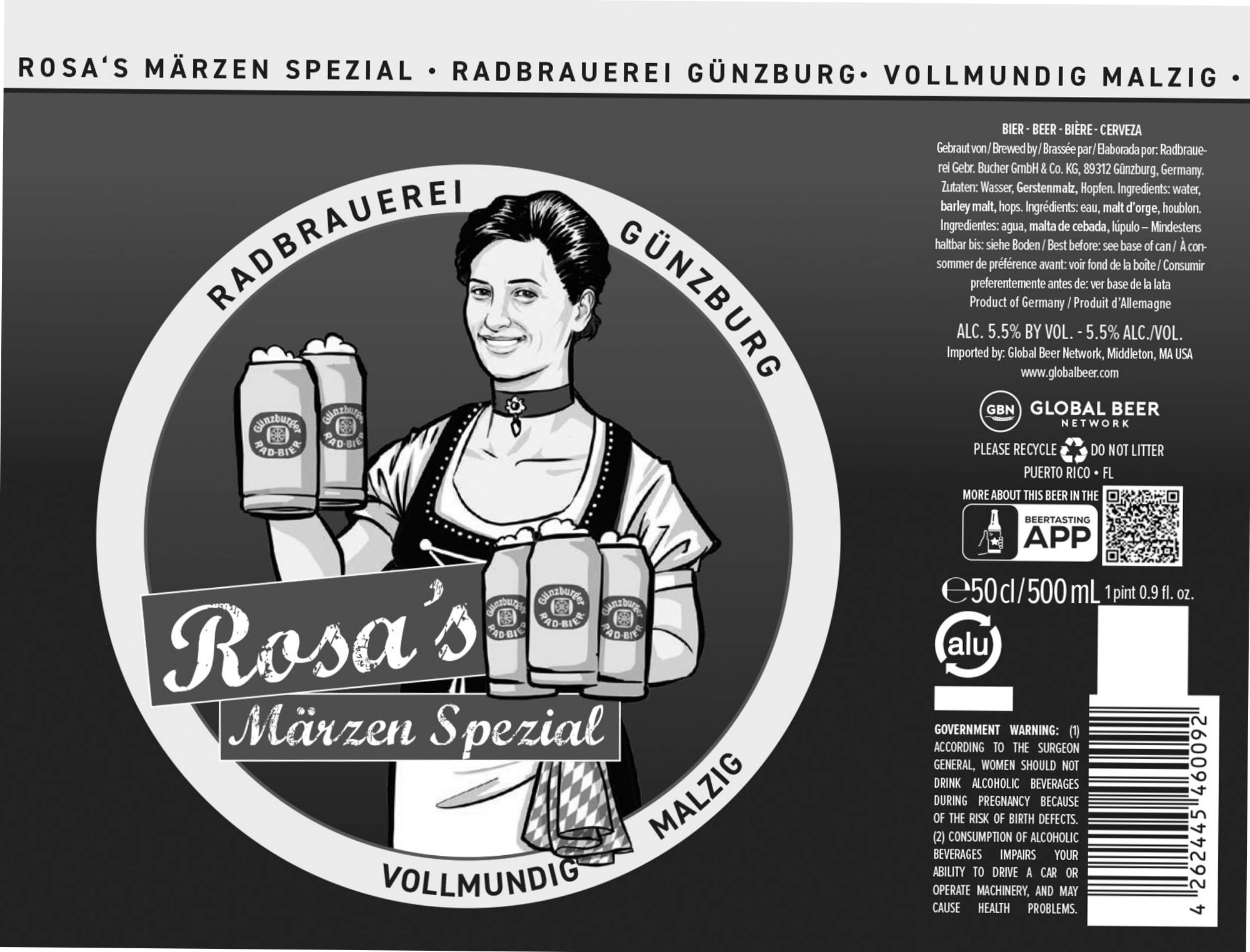 Rosa’s Märzen Spezial by Radbrauerei Günzburg - beer label
