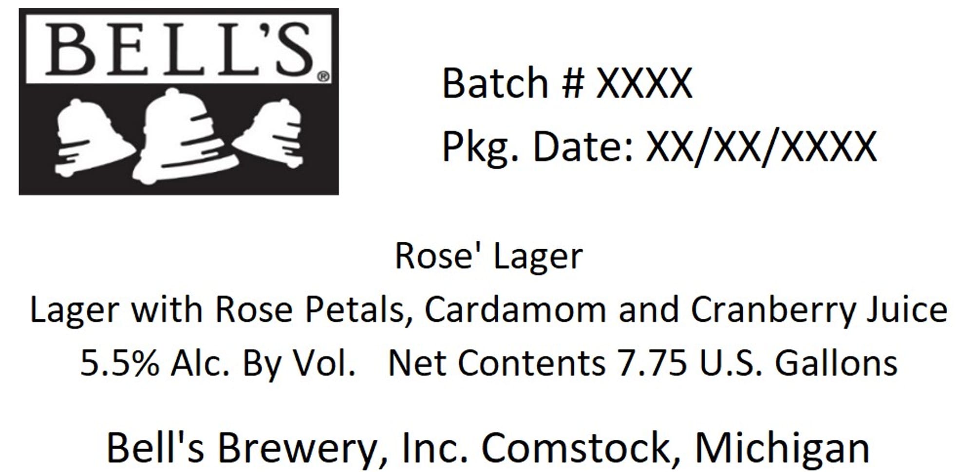 Rose' Lager by Bell's Brewery - beer label