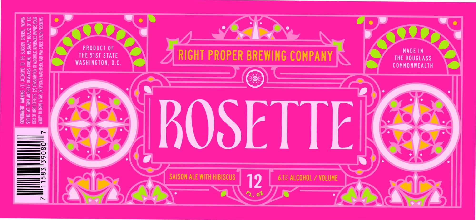 Rosette by Right Proper Brewing Company - beer label