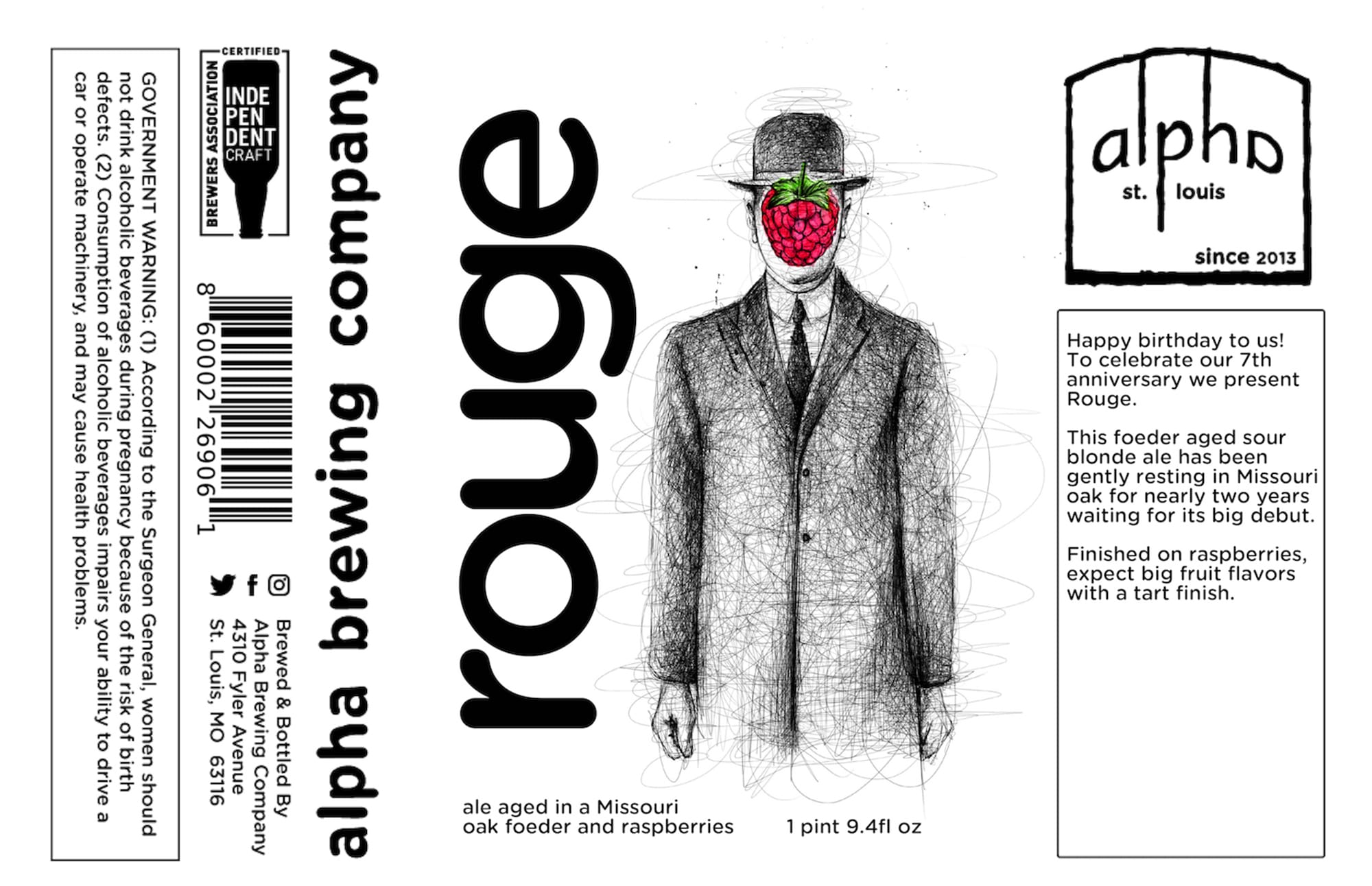 Rouge by Alpha Brewing Company - beer label