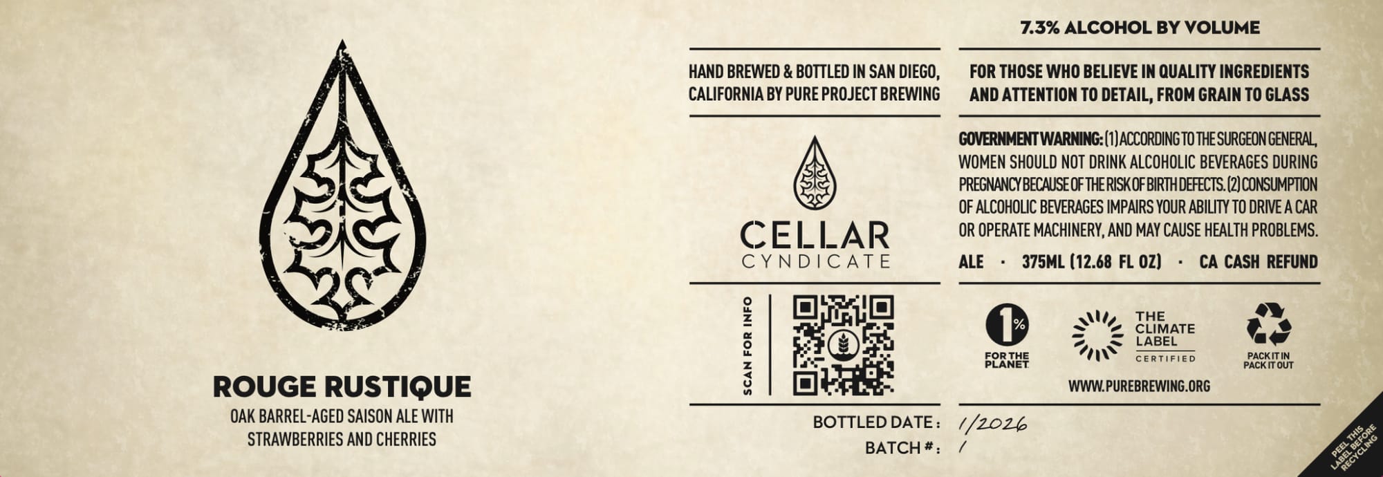 Rouge Rustique by Pure Project - beer label