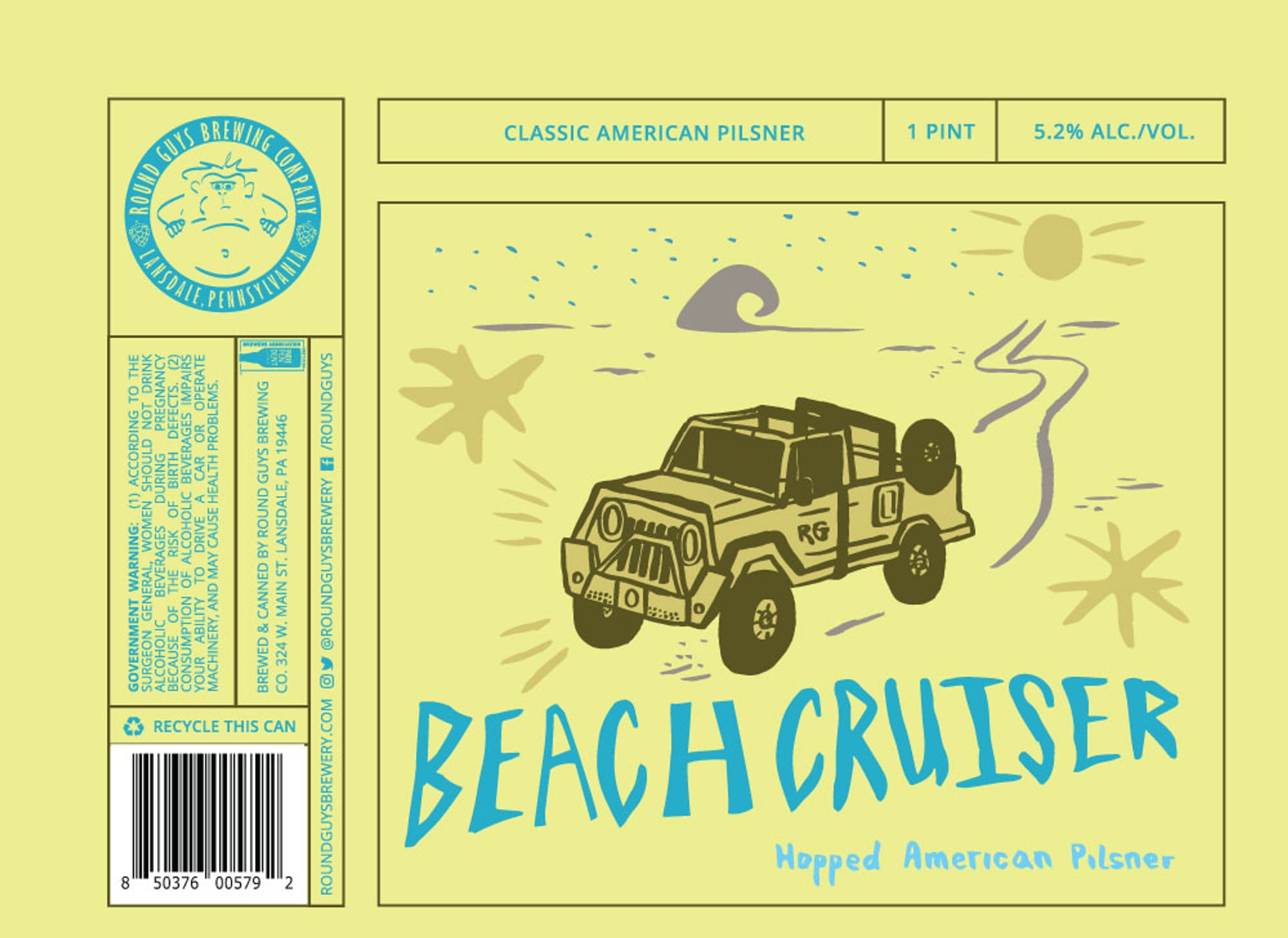 Beach Cruiser by Round Guys Brewery - beer label