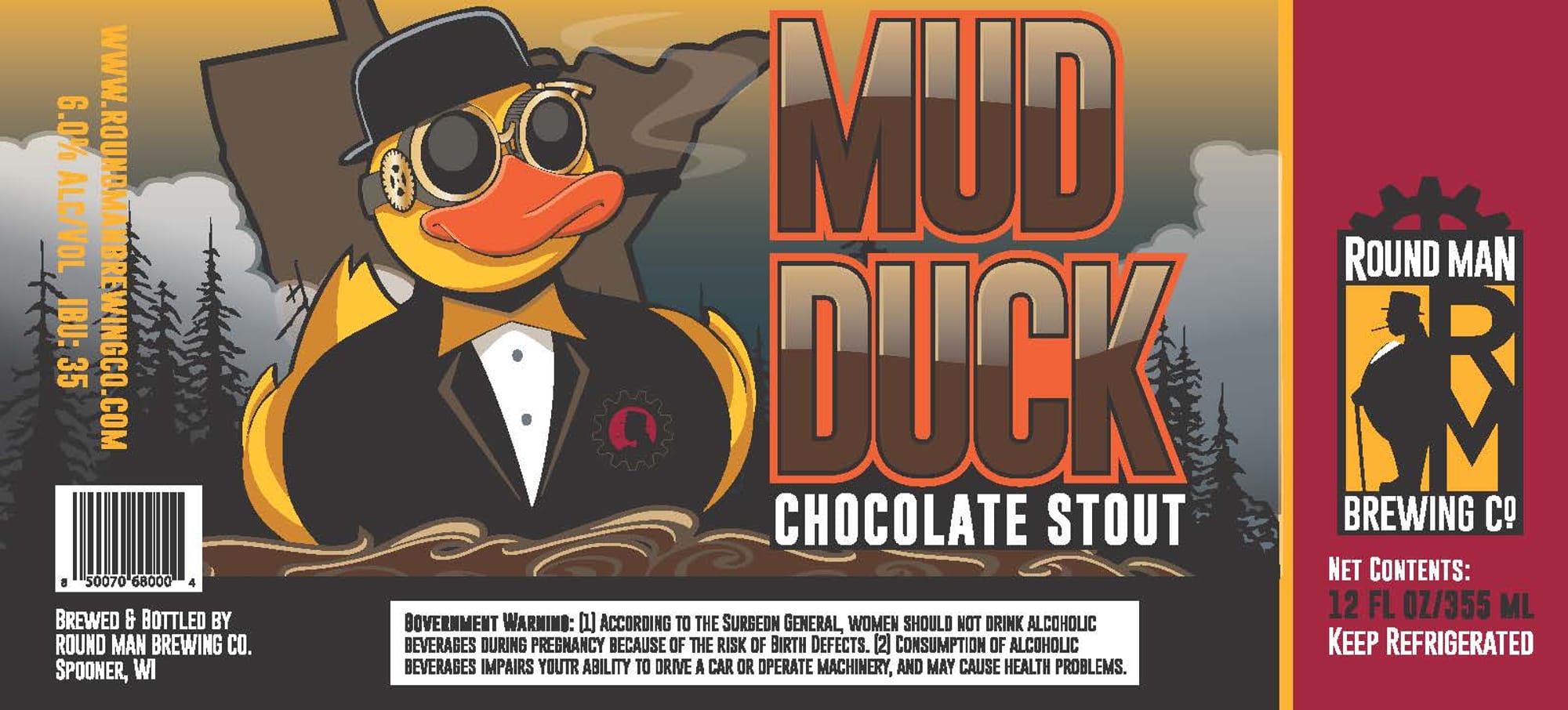 Mud Duck by Round Man Brewing Co. - beer label