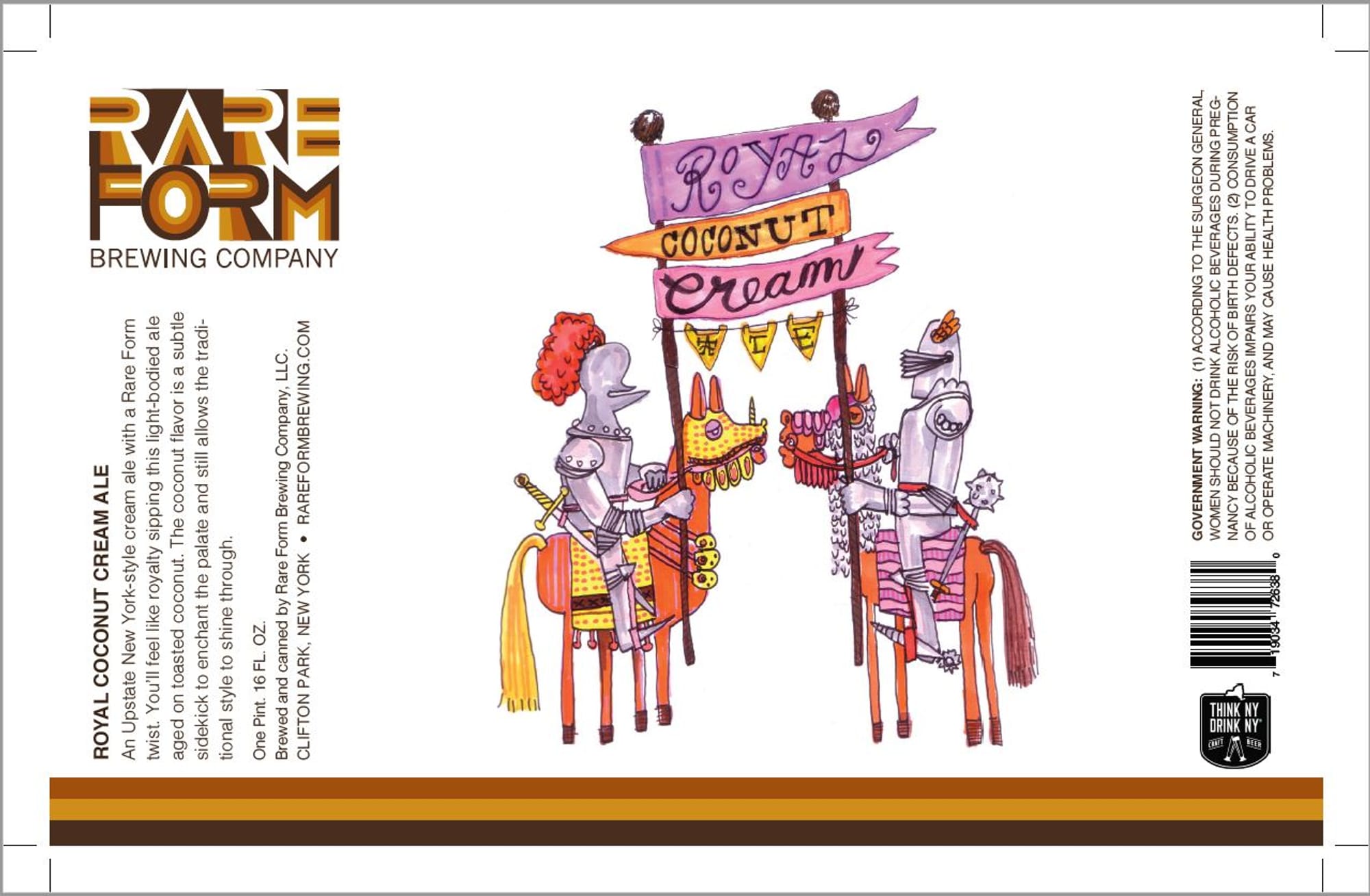 Royal Coconut Cream Ale by Rare Form Brewing Company - beer label