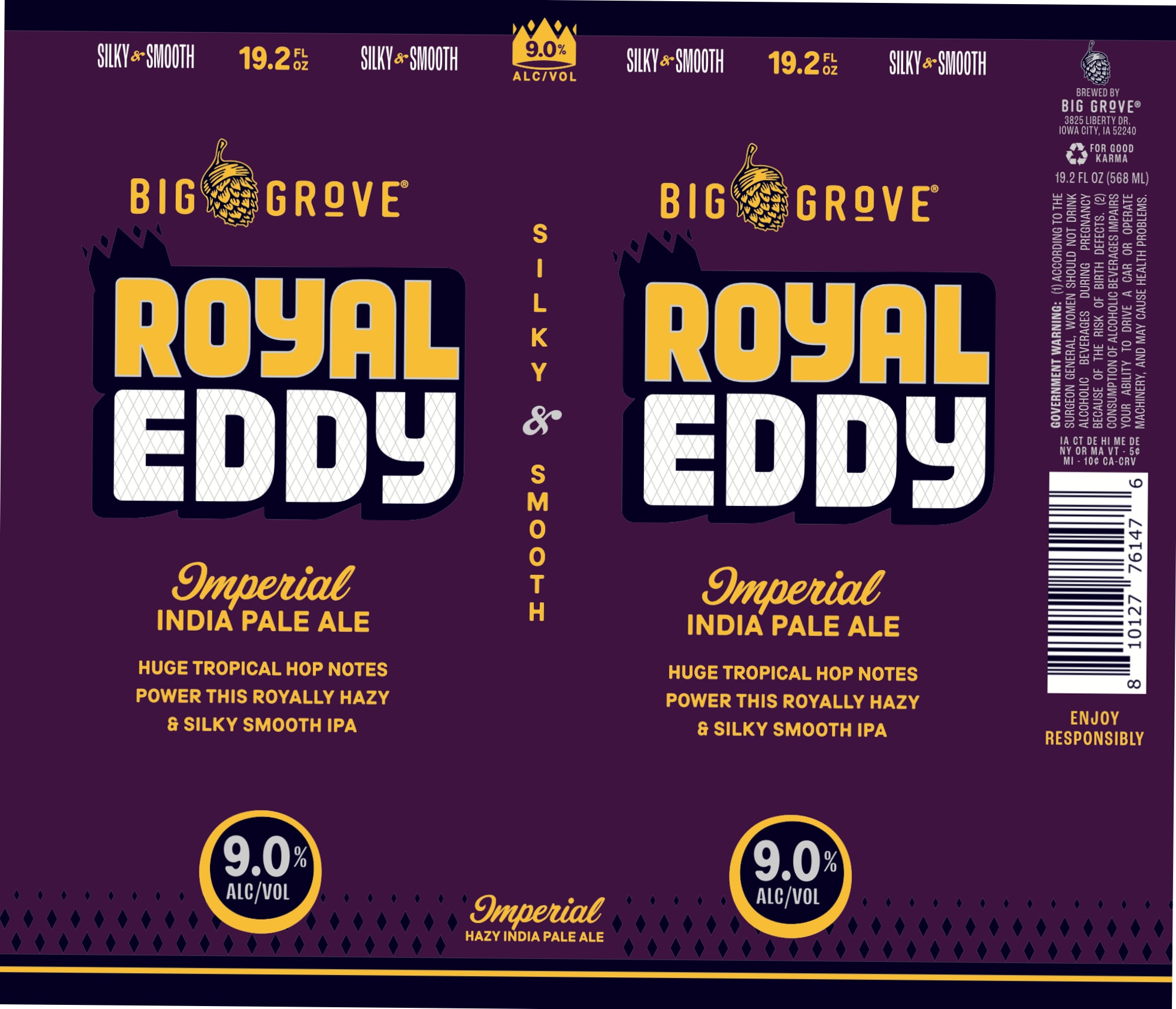 Royal Eddy by Big Grove Brewery - beer label