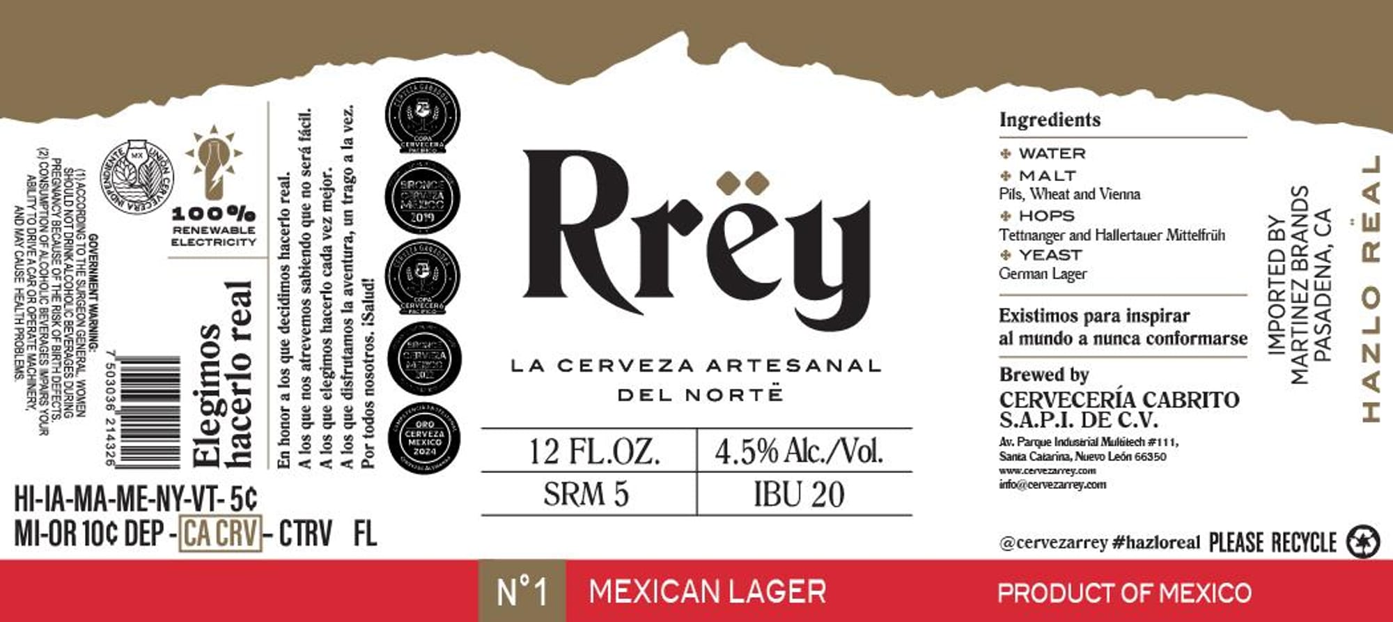 Rrëy by Cervecería Cabrito - beer label