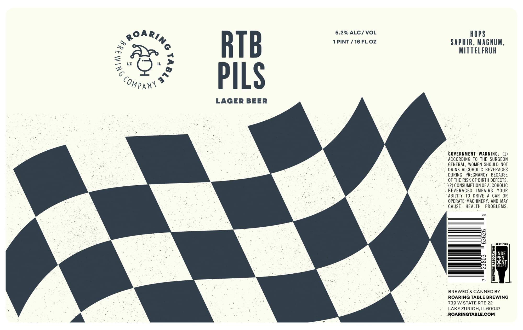 RTB Pils by Roaring Table Brewing Company - beer label