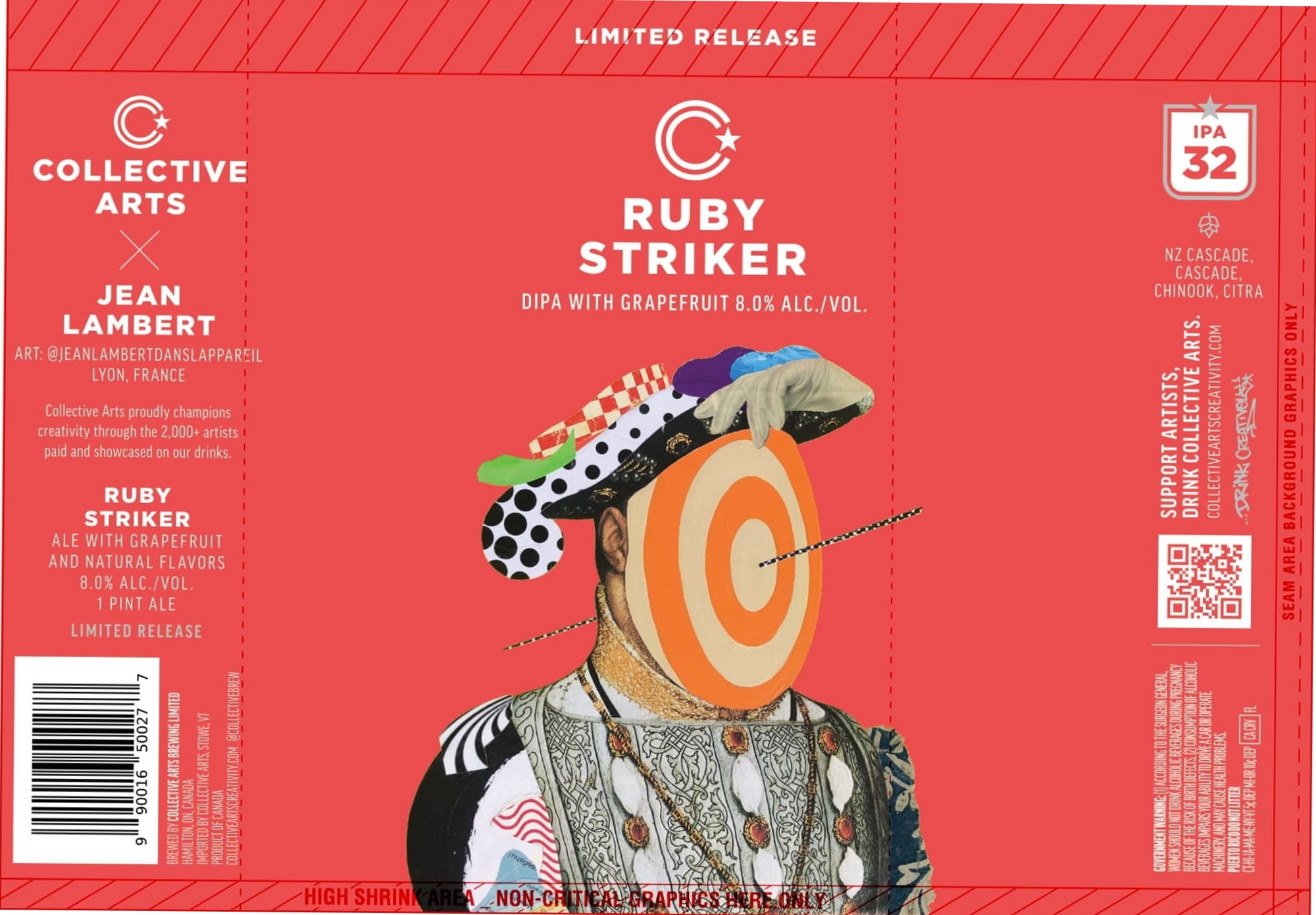 Ruby Striker by Collective Arts Brewing - beer label
