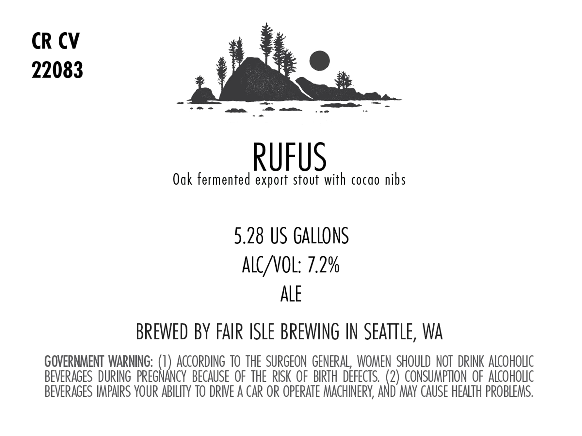 Rufus by Fair Isle Brewing - beer label