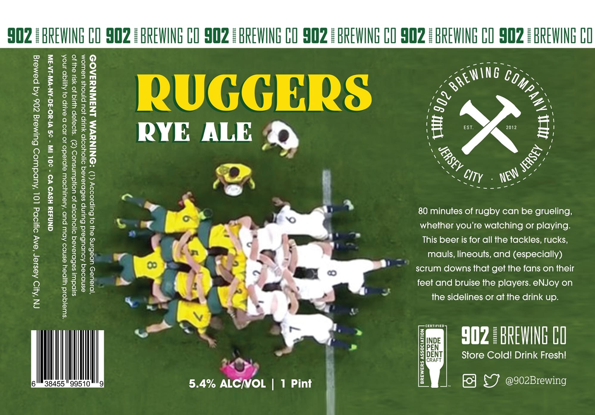 Ruggers Rye Ale by 902 Brewing Co - beer label