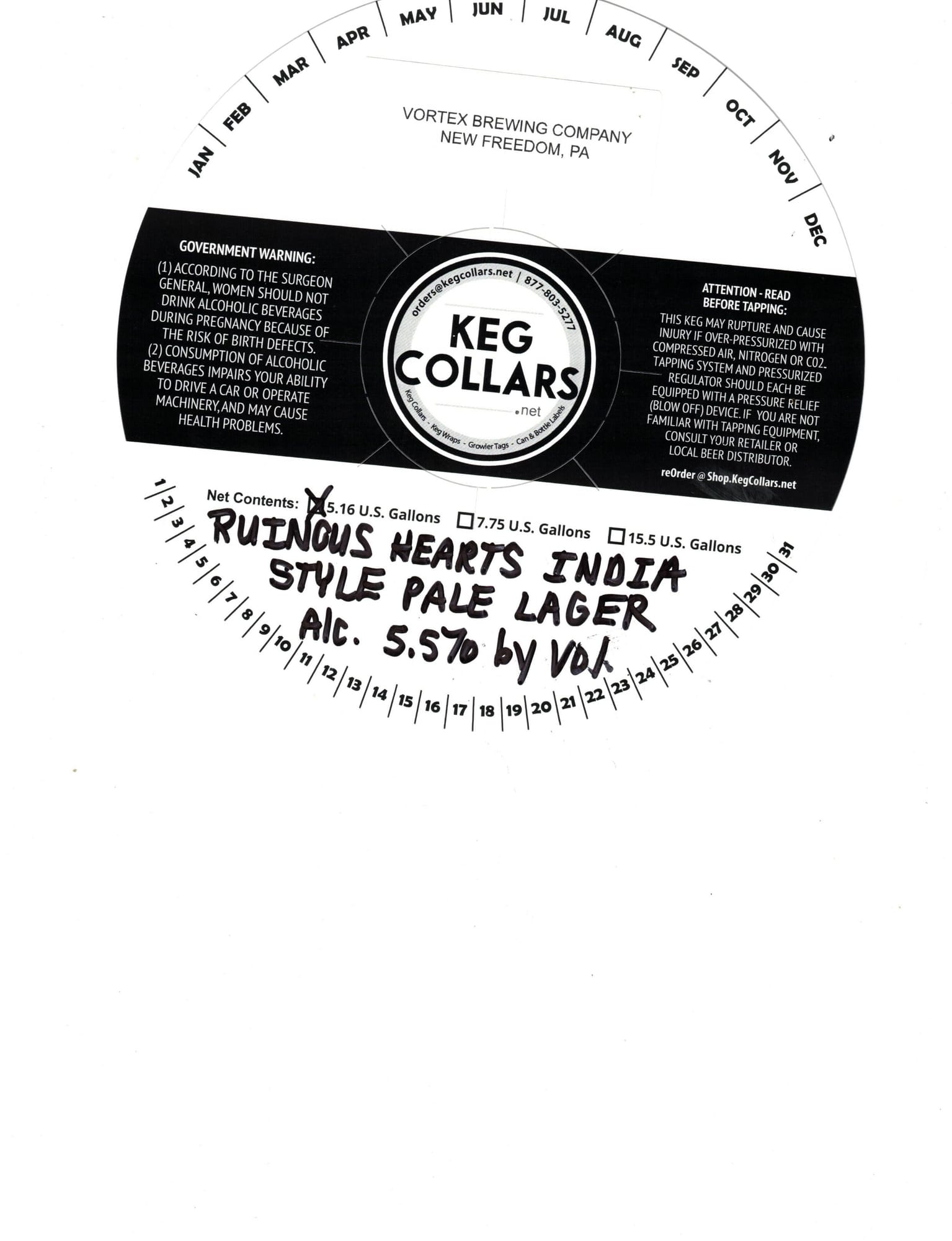 Ruinous Hearts by Vortex Brewing Company - beer label